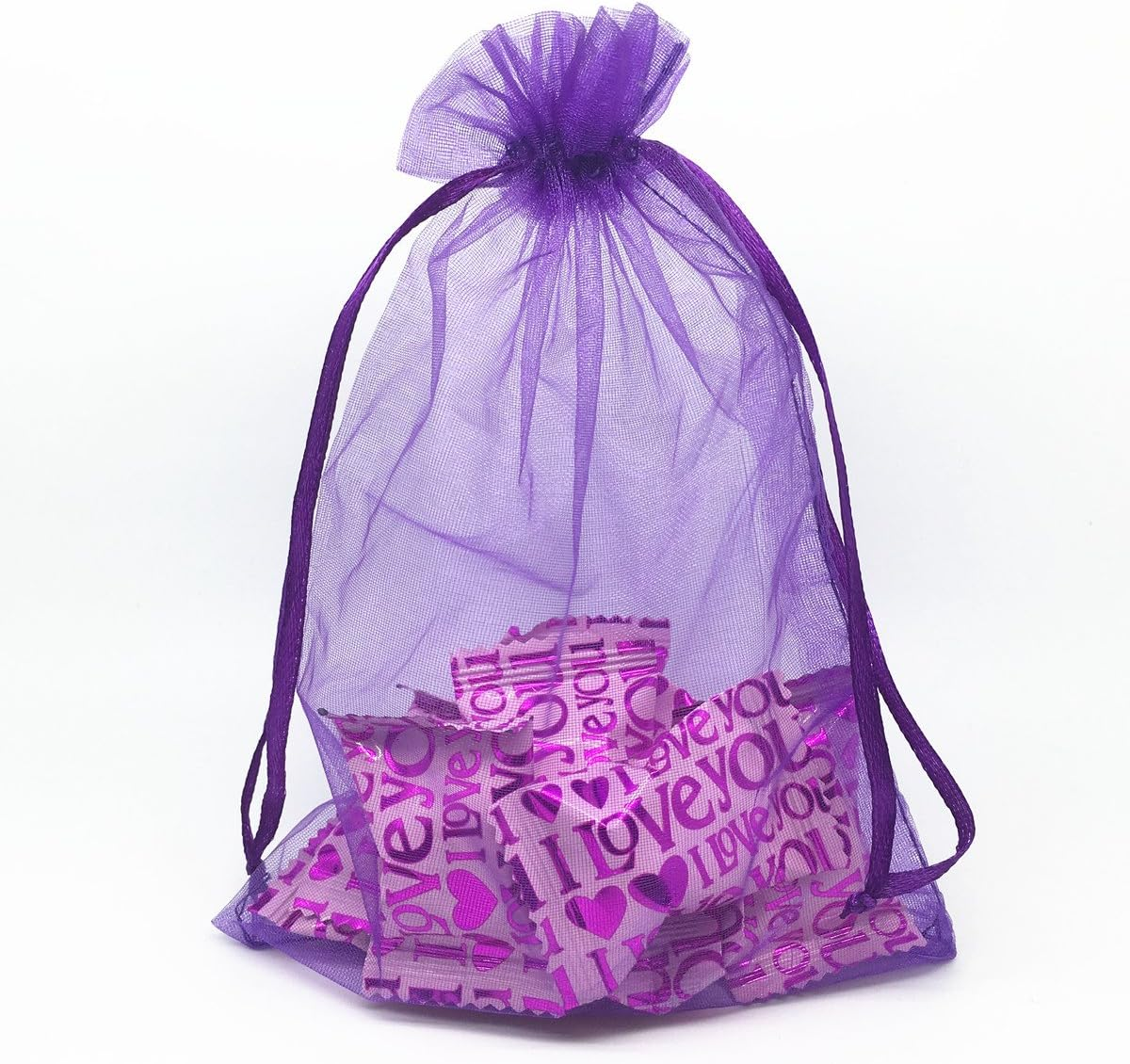50PCS 12X16 Inches Organza Gift Bags with Drawstring Gift Packaging Big Bags -Large(Deep Purple) image number 6