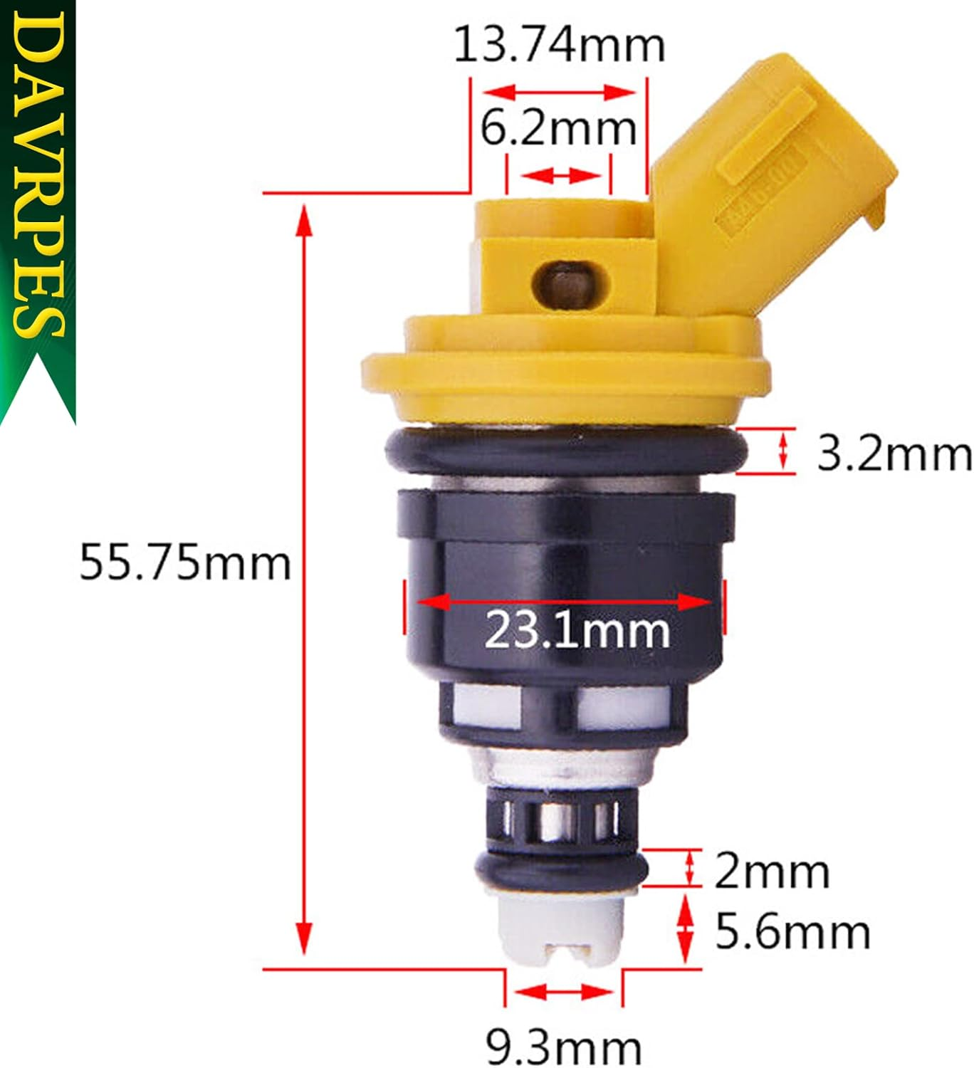 DAVRPES 4Pcs 16600-AA170 Fuel Injector Fuel Spray Nozzle Engine for Subaru Baja Impreza WRX STI 04-06, Forester 04-05, Legacy GT Outback XT 05-06 Replace#16600Aa170 image number 3