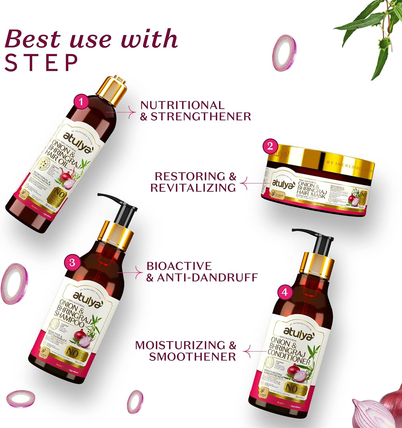 Atulya Onion and Bhringraj Hair Mask Enriched with Almond Oil, 200 Gm image number 1