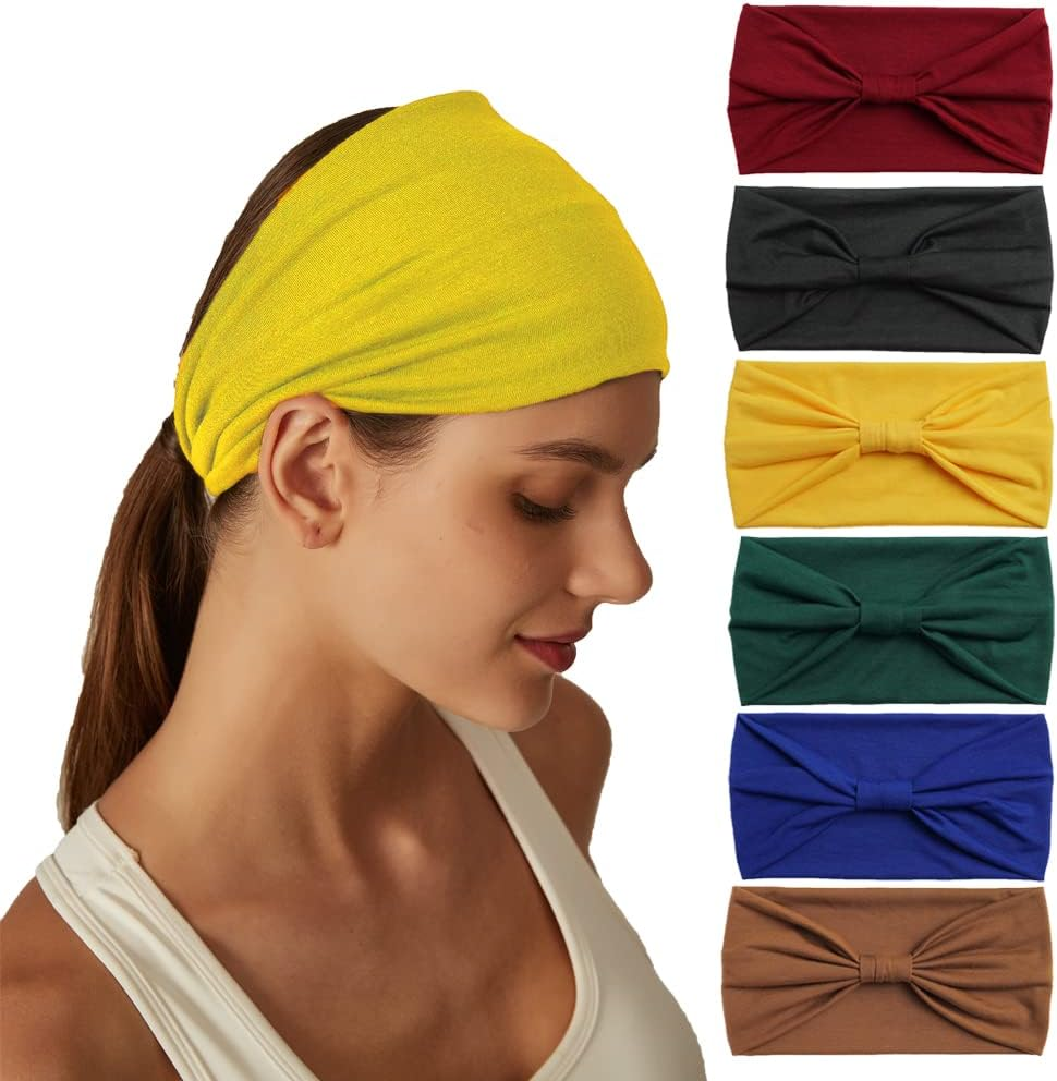 Fashion Headbands for Women Hair Headscarves Hair Band Turban Flower Cotton Headbands Wide Yoga Sports Headband Head Wrap (P6Wbutterleo)