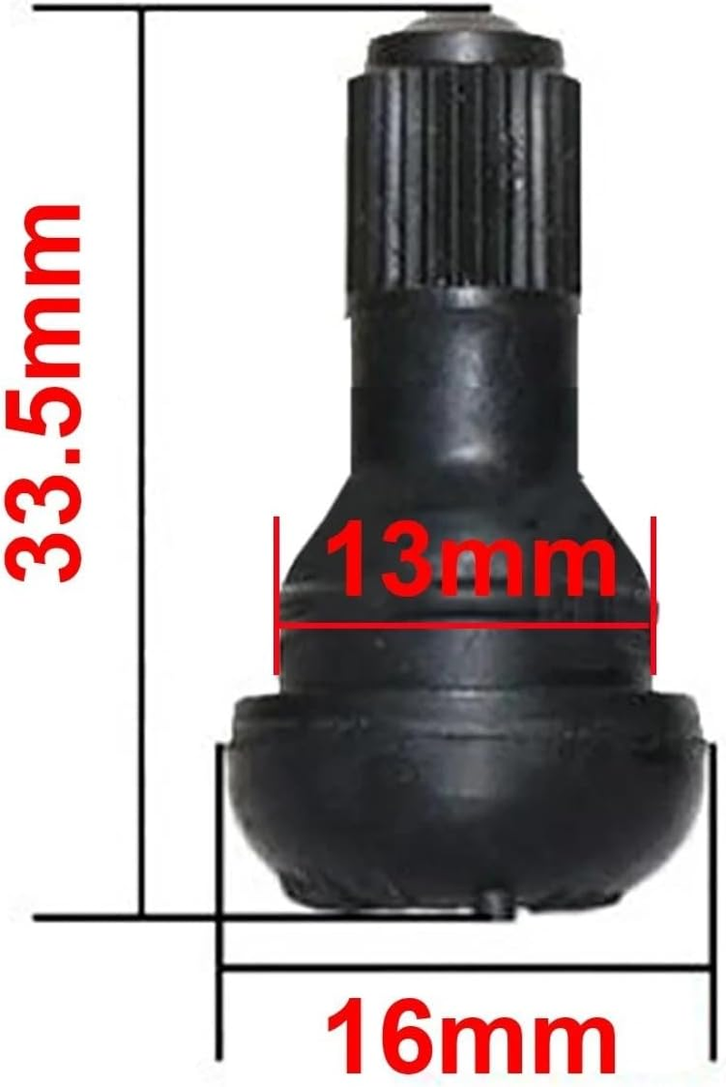 TDR PVR50 Tubeless Tyre Valve Stem Pair Straight Rubber Electric Scooter Wheel Rim 12Mm Hole Sealing Air Nozzle Motorcycle ATV Bicycle E Bike Kart Moped Pump Accessory image number 3