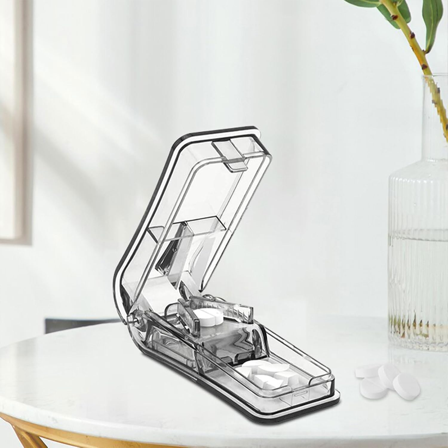 2Pcs Pill Cutter Splitter for Small Pills and Large Pills Tablet Vitamin Medicine Cutter with Ergonomic Design (Black) image number 2