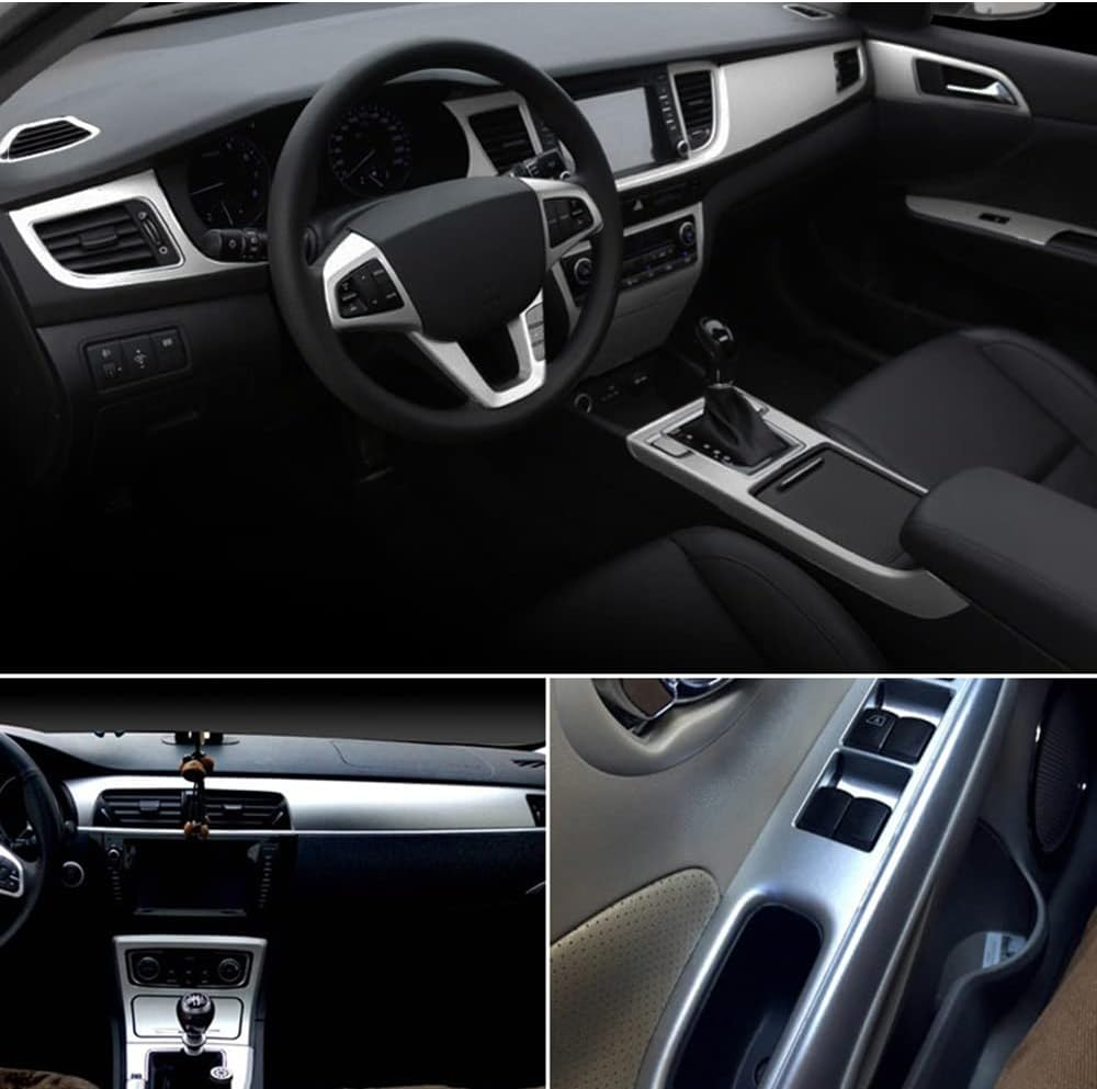 LZLRUN Brushed Metallic Steel Vinyl Wrap Roll with Air Release Technology DIY Styling Adhesive Decal Wrapping Car Accessories (Silver, 1Ft X 5Ft) image number 5