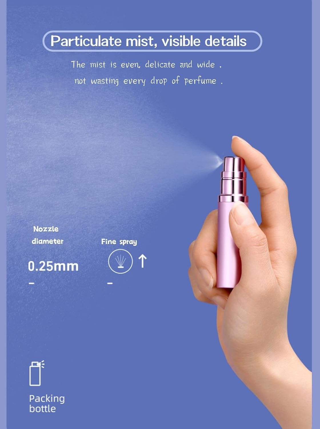 Perfume Atomizer, Travel Refillable Perfume Bottle, Mini Portable Perfume Empty Atomizer with Fine Spray Pump, Leaking Proof Perfume Container (Gold1) image number 6