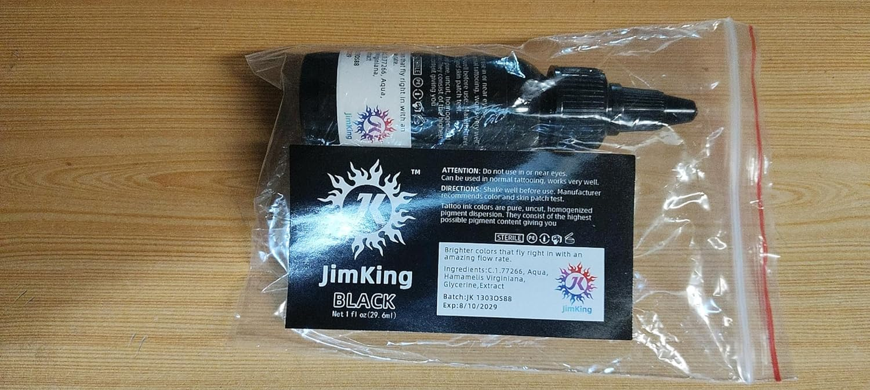 Jimking 30Ml Tattoo Ink, Tattoo Color Supply, Black Pigment Natural Plant Tattoo Ink for Permanent Makeup Tattoos (Black) image number 6