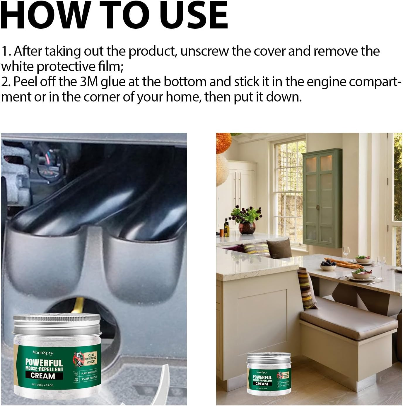 Animal Repeller,Rodent Repellent Cream, Powerful Mice Repellent,（2Pcs） image number 2