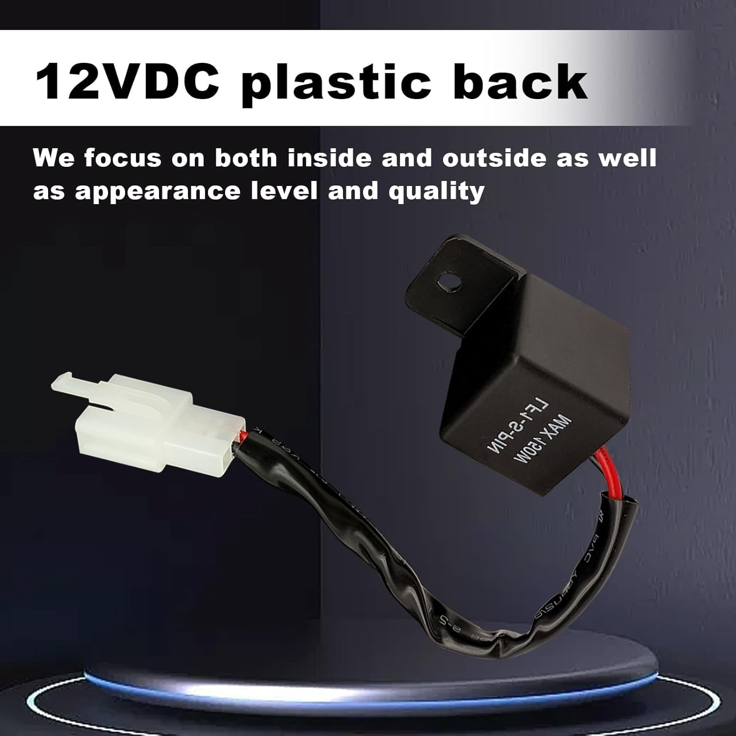 LED Flasher Relay 2-Pin, 12V Relay for Car LED Flash Turn Signal Relays, Adjustable Flash Rate Flasher Relay Wiring Connectors Kit for Fix Motorcycle Turn Signal Bulbs Hyper Flash(1Pcs image number 5