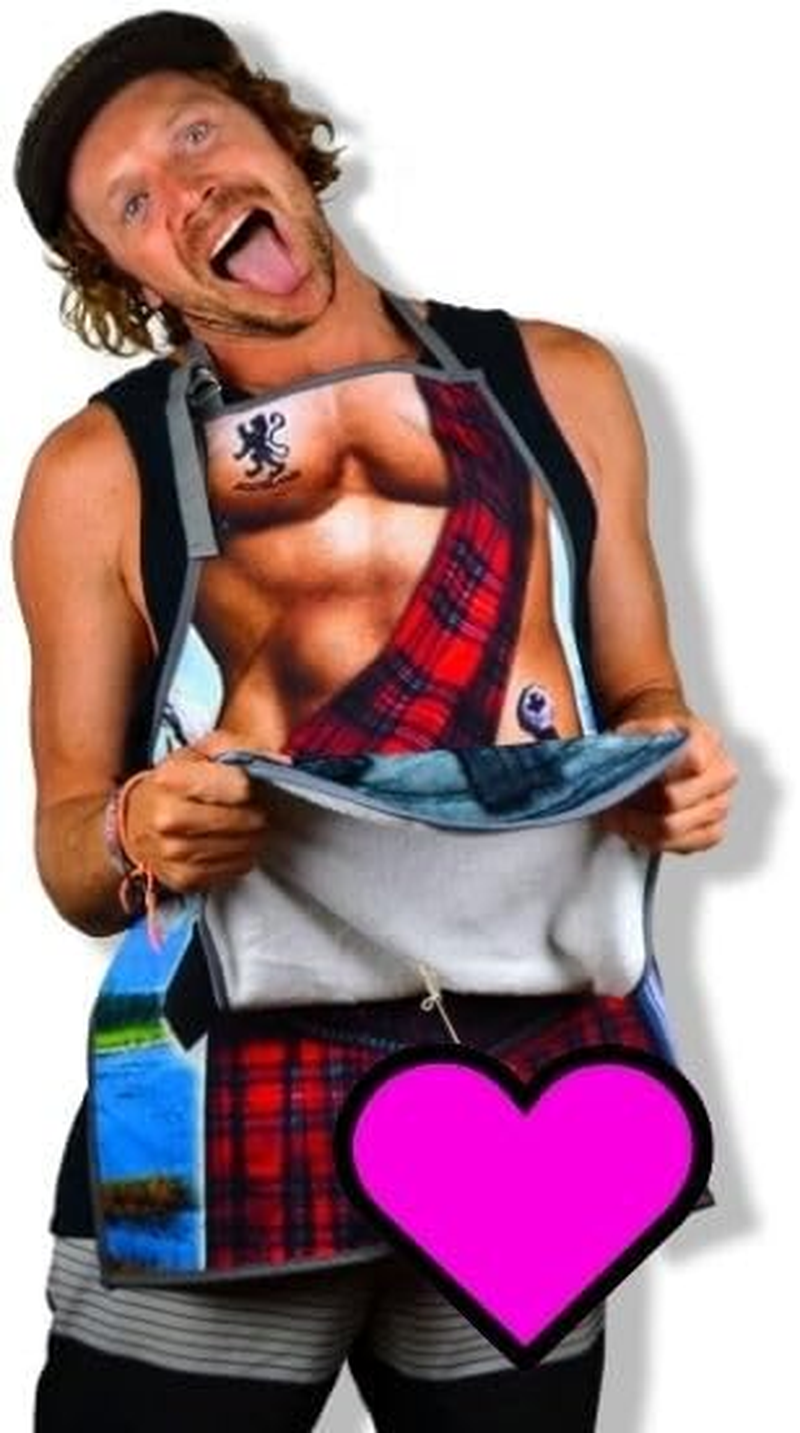 Cheeky Geeky &ldquo;Sporran&rdquo; Funny Aprons for Women & Men &ndash; Durable Party Chef Apron with Plush Surprise, Hilarious French Maid, Waterproof & Adjustable Kitchen, Work, Painting & BBQ Apron image number 3