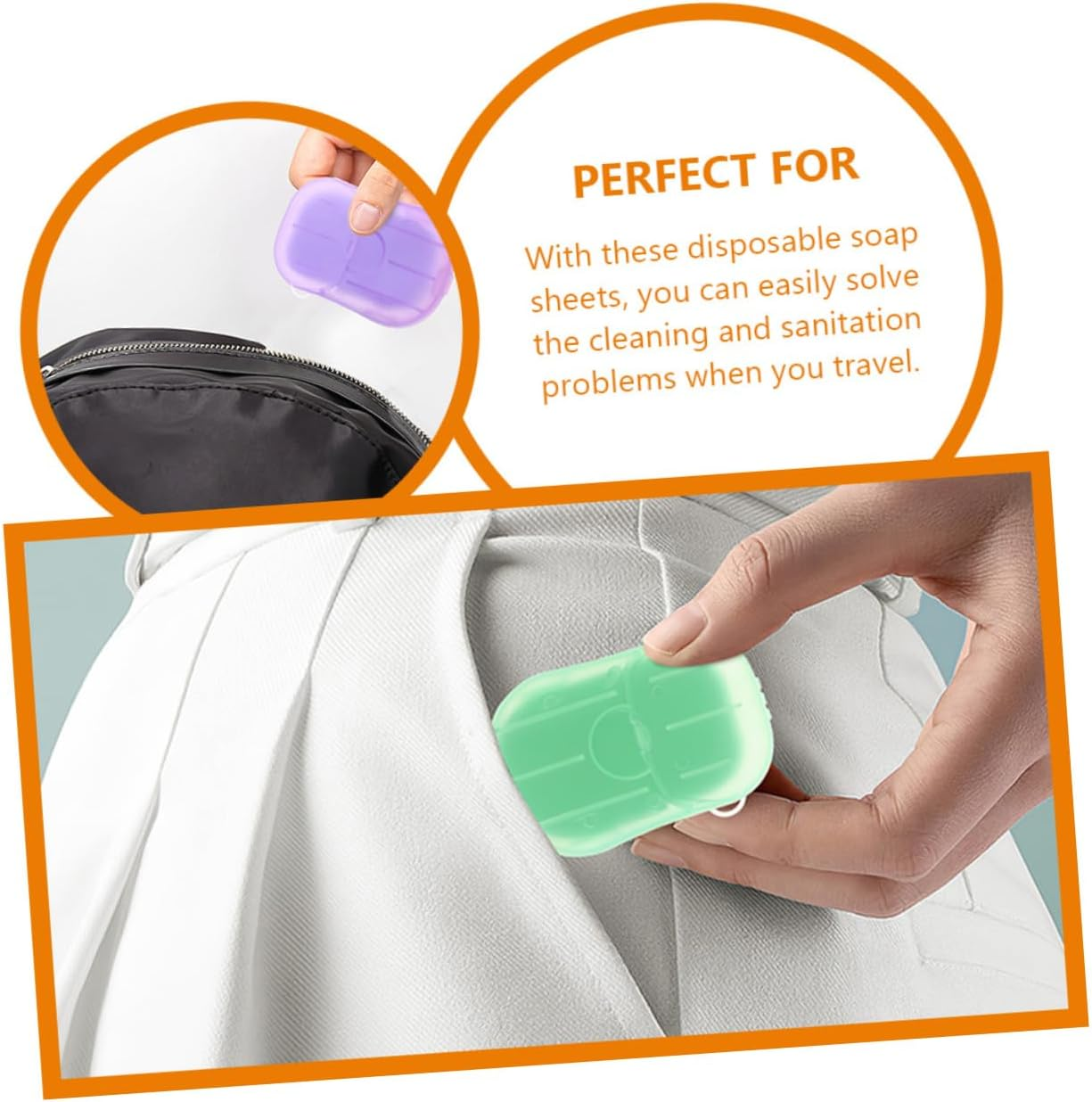 Gogogmee Portable Soap Sheets of Paper Hand Soap Disposables for Business Leisure Trips image number 5