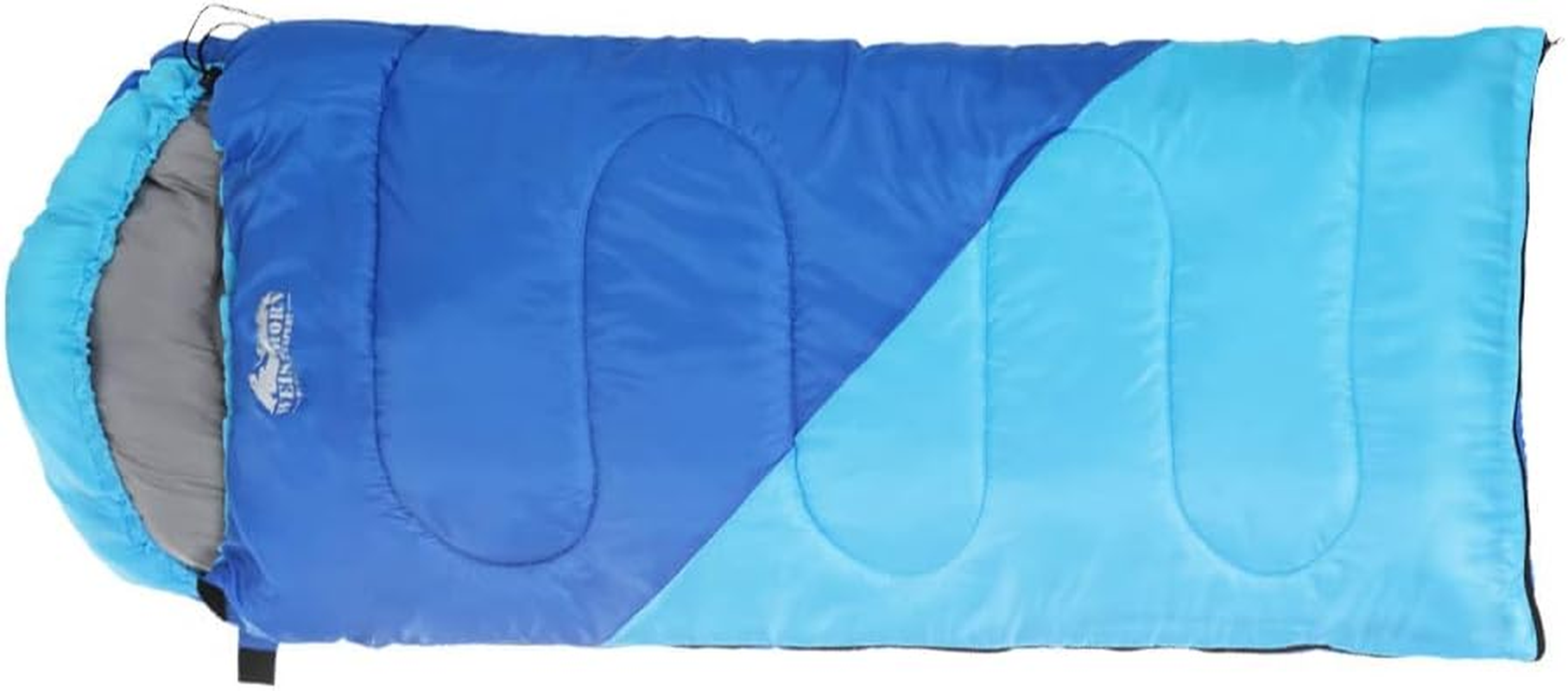 Weisshorn Sleeping Bag, 172 X 70Cm Kids Camping Bags 3 Season Warm Portable Water Resistant Lightweight Thermal Outdoor Gear -5&deg;C Tent for Hiking Travel Backpacking, with Compression Sack Blue image number 4