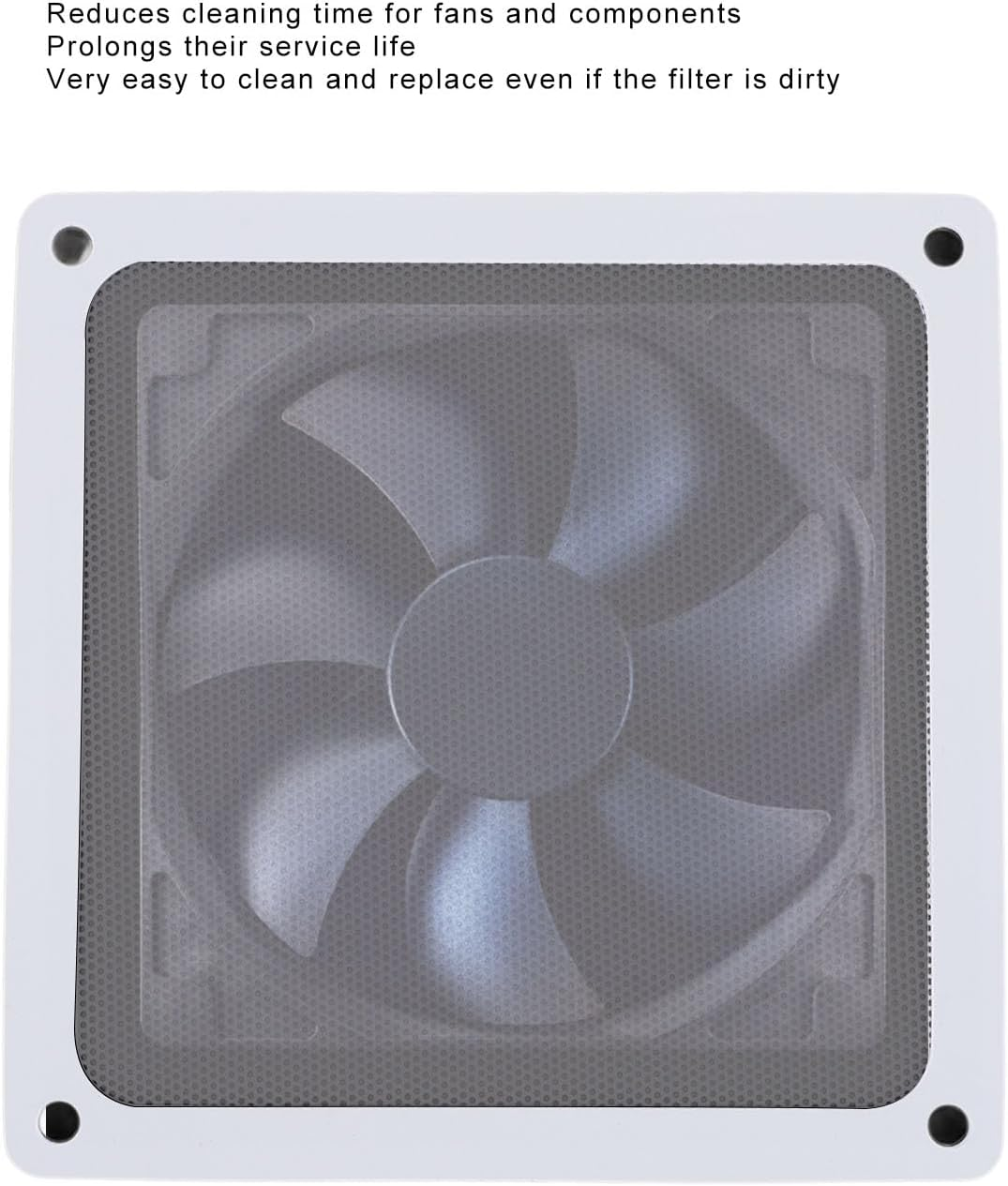 Dust Filter PC 140Mm for PC Cooler Fan, Magnetic Frame PC Fan Dust Mesh PC Cooler Filter, Dustproof Computer Fan Grills (White) - Black image number 3
