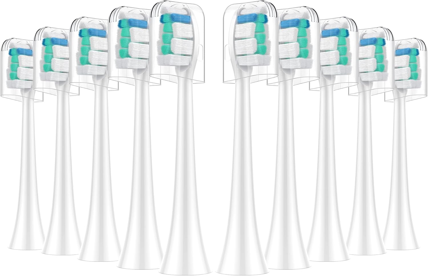 Replacement Toothbrush Heads for Philips Sonicare：10 Pack Soft Replacement Electric Brush Head C2 Compatible with Phillips Sonicare Diamondclean Protectiveclean Easyclean Flexcare Healthywhite Control Snap-On for Adults（White）