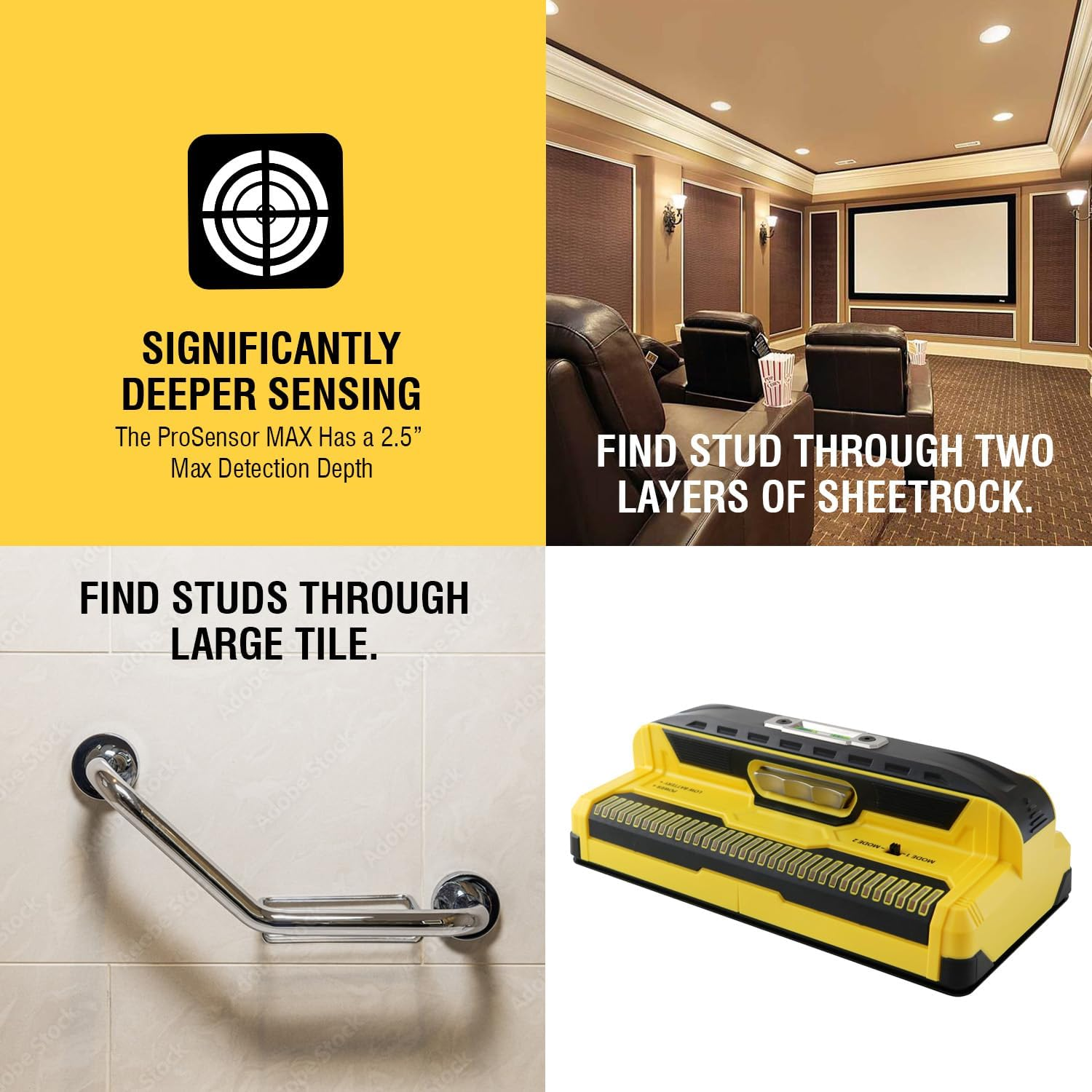 Franklin Sensors Prosensor MAX Stud Finder with 13-Sensors, Wood & Metal Stud Detector/Wall Scanner image number 2