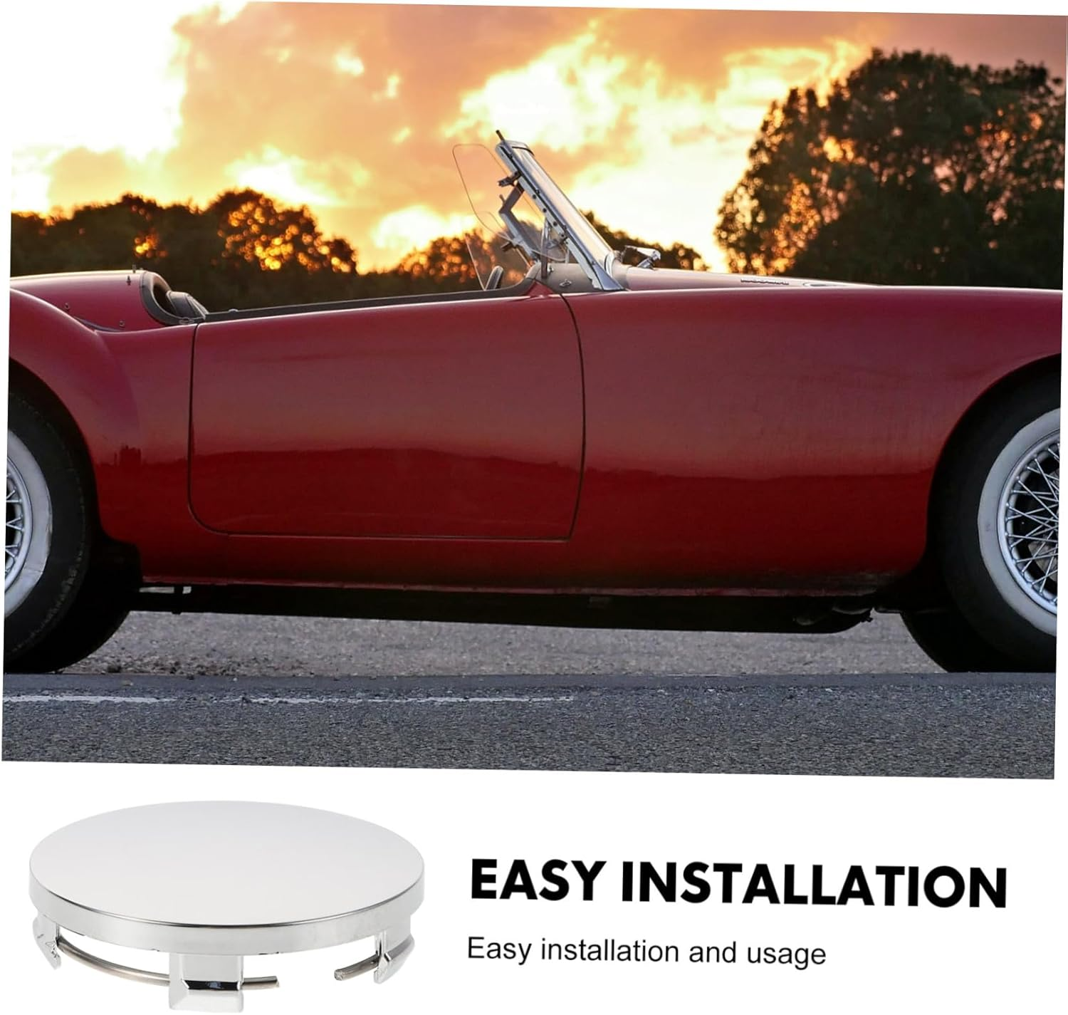 TINEASUR 4Pcs 60Mm Car Wheel Center Caps Hub Caps Vehicle Wheel Hub Cover Replacement Installation Accessories for Automotive Modification image number 6