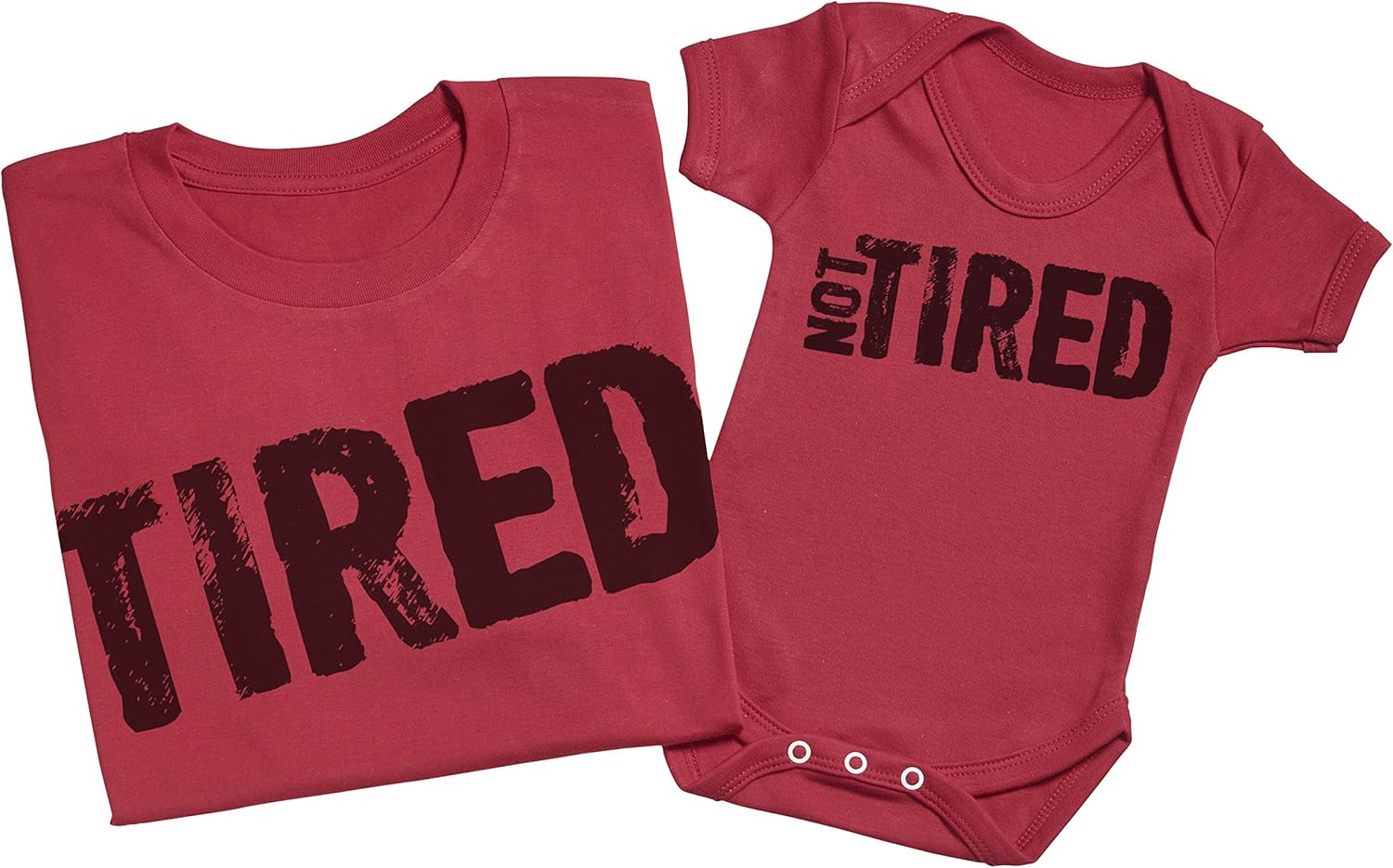 Zarlivia Clothing Tired & Not Tired - Matching Father Baby Gift Set - Mens T Shirt & Baby Bodysuit - Green - Small & 18-24 Months image number 3