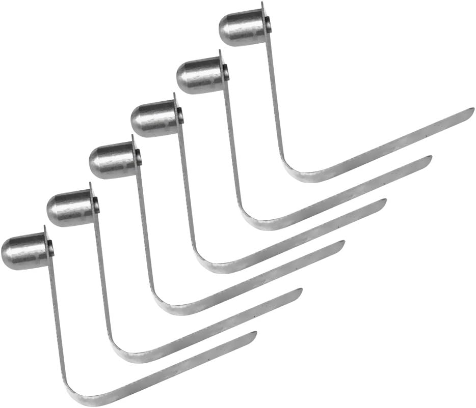 6 Pieces 8Mm Stainless Steel Paddle Spring Clips Outdoor Camping Awning Tent Pole Snap Button Clips Single End image number 3