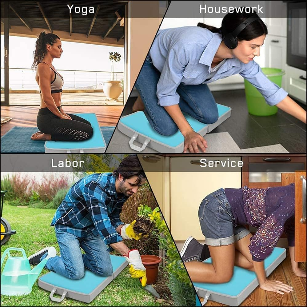 Foam Kneeling Pad, 50Cm Folding Extra Thick Foam Garden Kneeling Pad, Lightweight & Portable with Handles for Gardening, Yoga, Bath Kneeler Pad Seat, Machine Washable, Knees Support Board