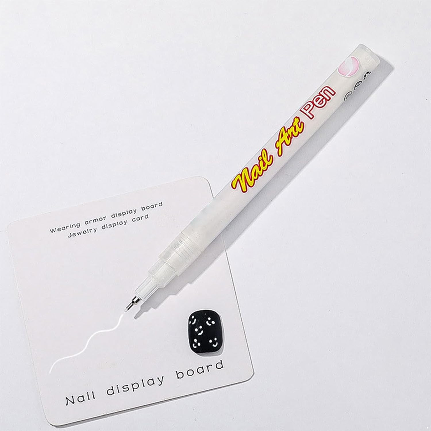 RUNQHUI Nail Art Pens for DIY Nail Decoration with Fine Brush and Dotting Tool Ideal for Beginners and Nail Enthusiasts White One Size image number 5