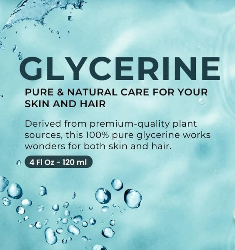 Raslok 100% Pure & Natural Vegetable Glycerine | for Skin & Hair | Versatile Skin Care, Softening and Moisturizing 4 Fl Oz - 120 Ml