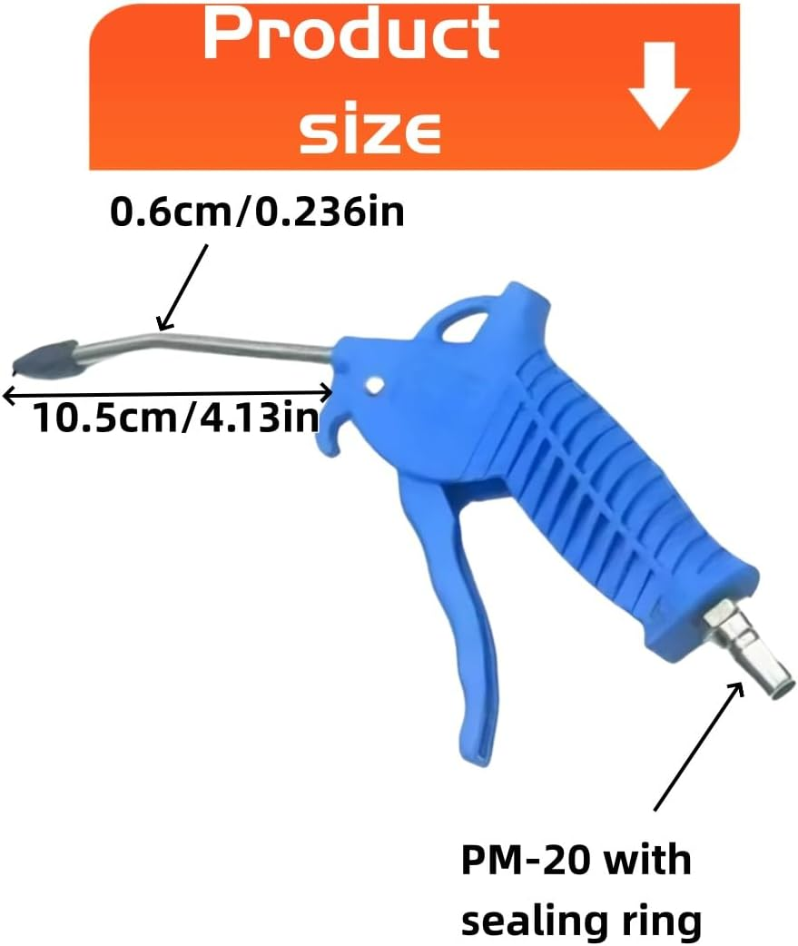 High-Pressure Air Blowing Gun Rubber Protection Curved Nozzle, Dust Removal Tools, Industrial and Household Blower Gun with Sharp Quick Connector, High-Pressure Dust Removal image number 2