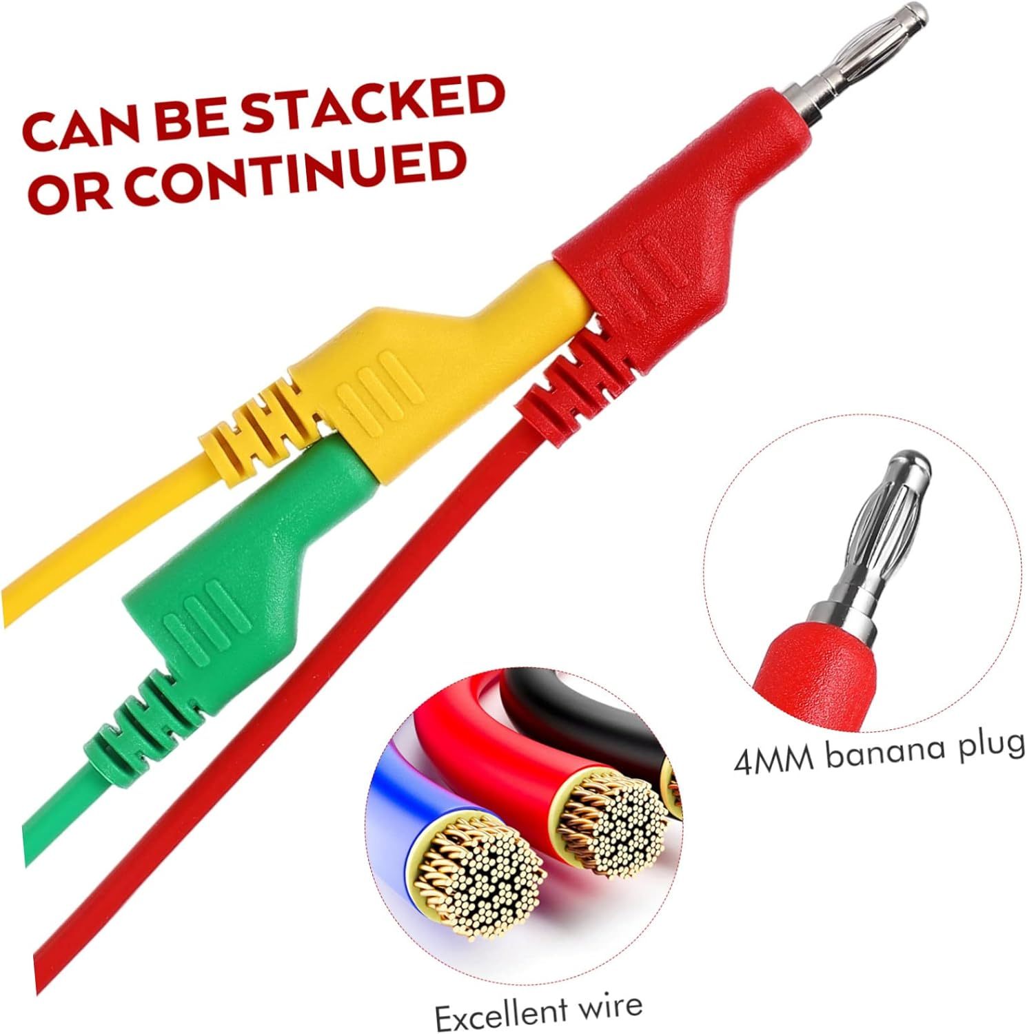 ROMISBABA Alligator Clips and Test Probes Electrical Test Leads Kit with Multimeter Banana Plug Wires, Suitable for Automotive and Electrical Equipment Testing