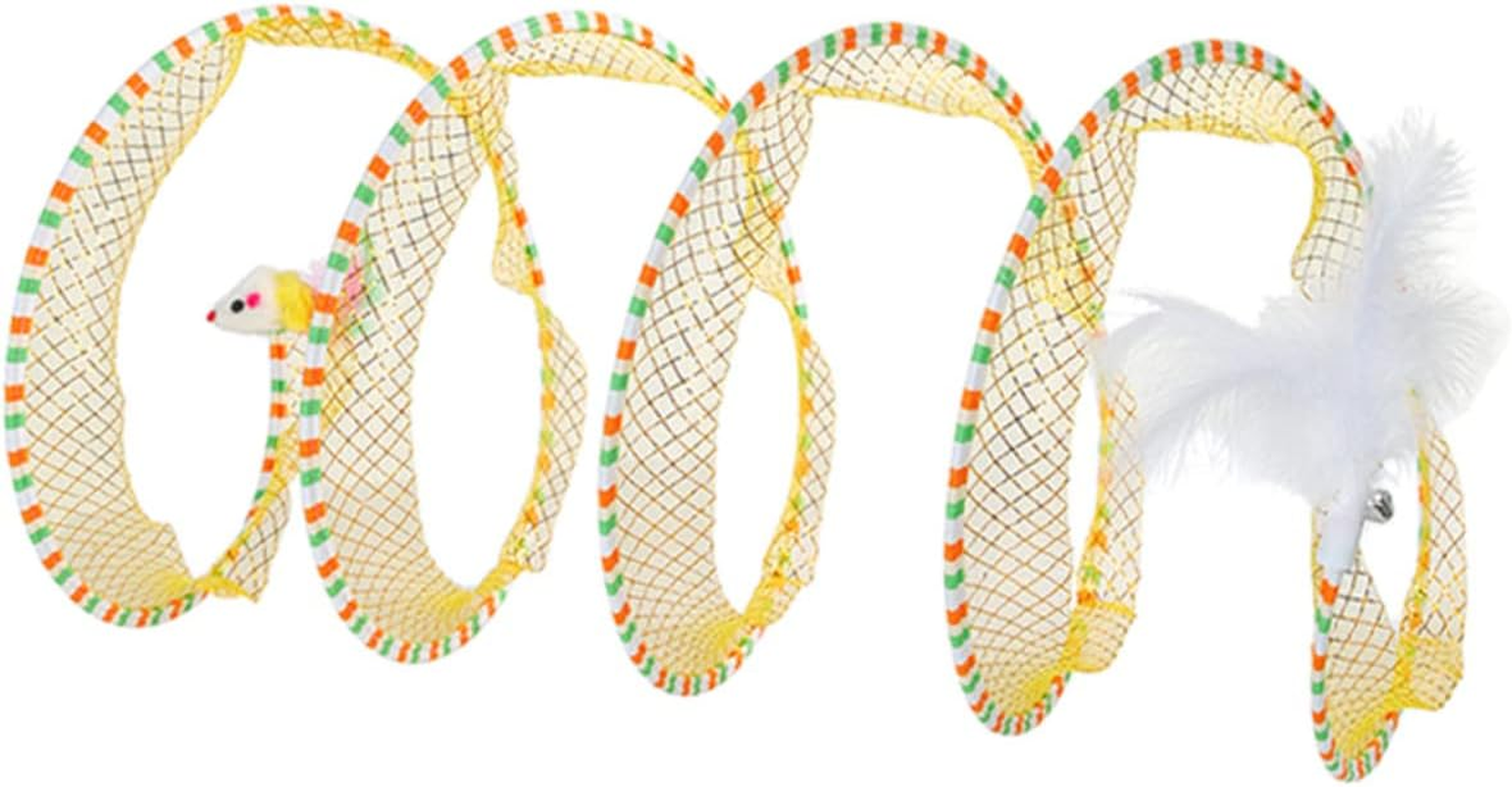 FOMIYES Cat Tunnel Toy 25Cm Spiral Folding Cat Tunnel Indoor Interactive Toys for Fun Indoor Fun and Exercise