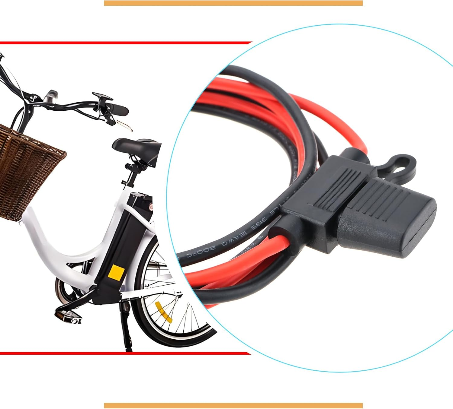 12AWG XT60 Extension Cable XT60 Male to Female Connector Cable with 30A Fuse for Electric Bikes Drone Model Planes Model Cars Lipo Battery Charger, 1M/3.2Ft image number 2