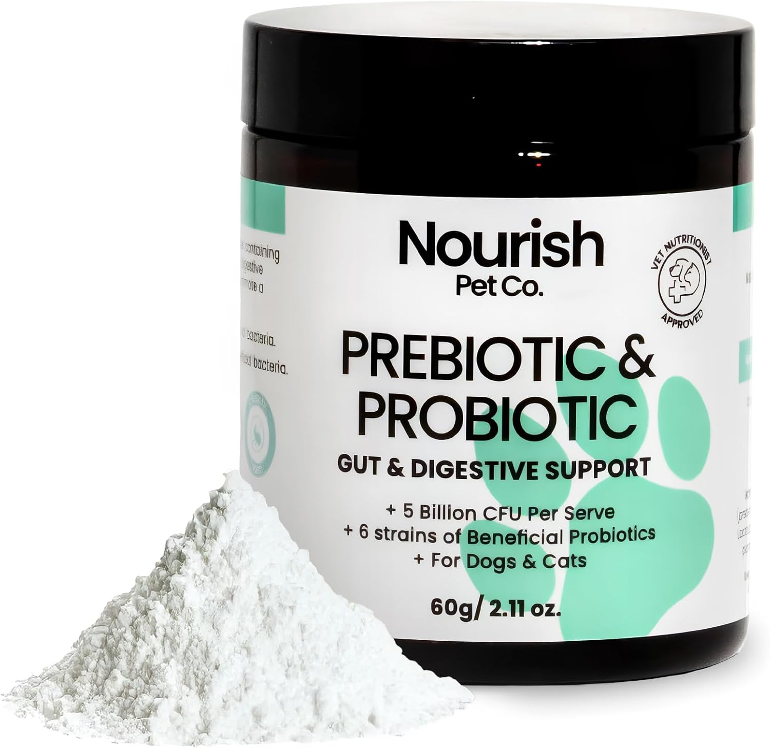 Nourish Pet Co. Gut Health Support for Pets - Prebiotics & Probiotics for Digestion & Immunity image number 1