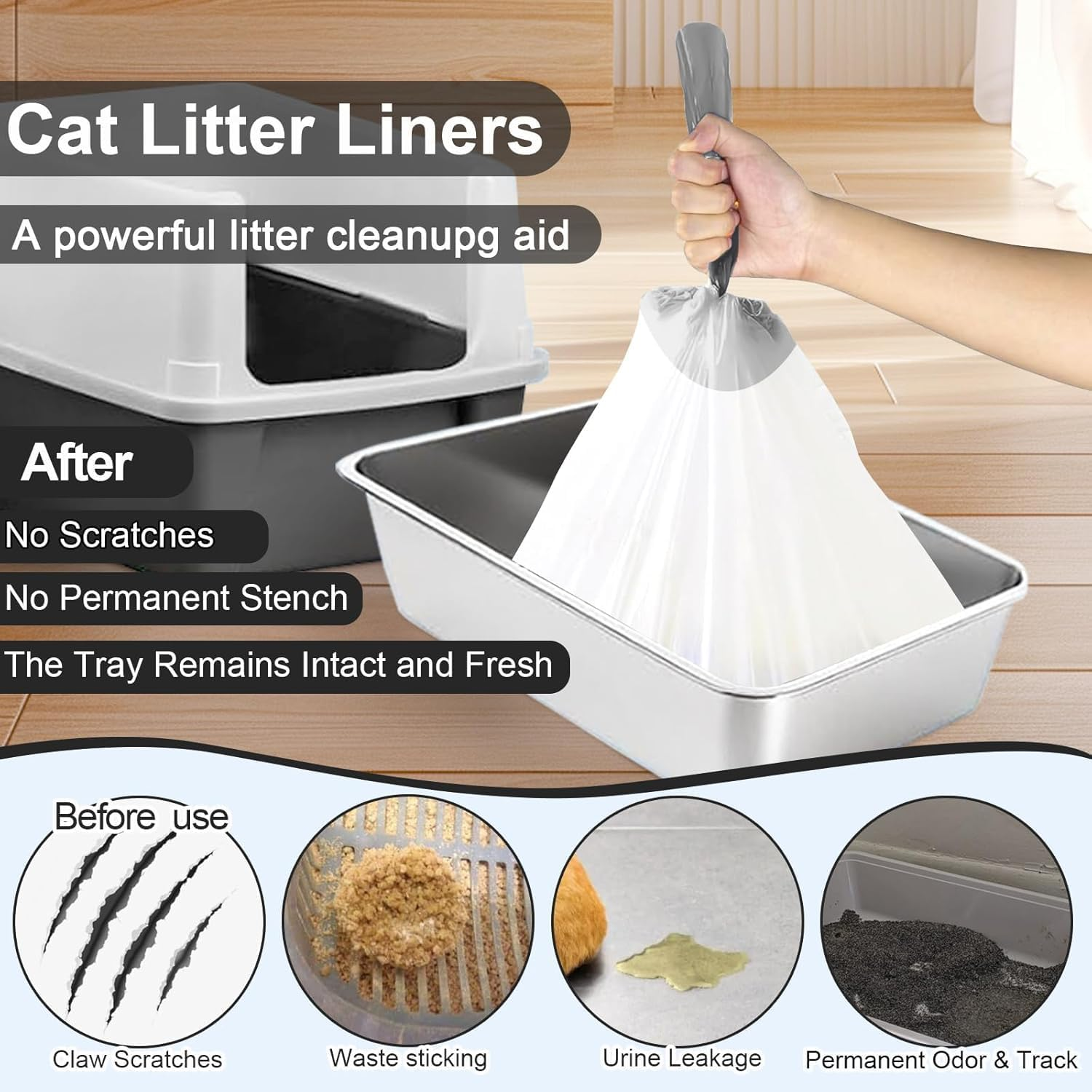 MEILANHUI Metal Cat Litter Scoop, Durable and Efficient Scoop with Long Handle, Detachable Components, Stainless Steel Cat Litter Scoop, Easy to Clean the Sieve Scoop