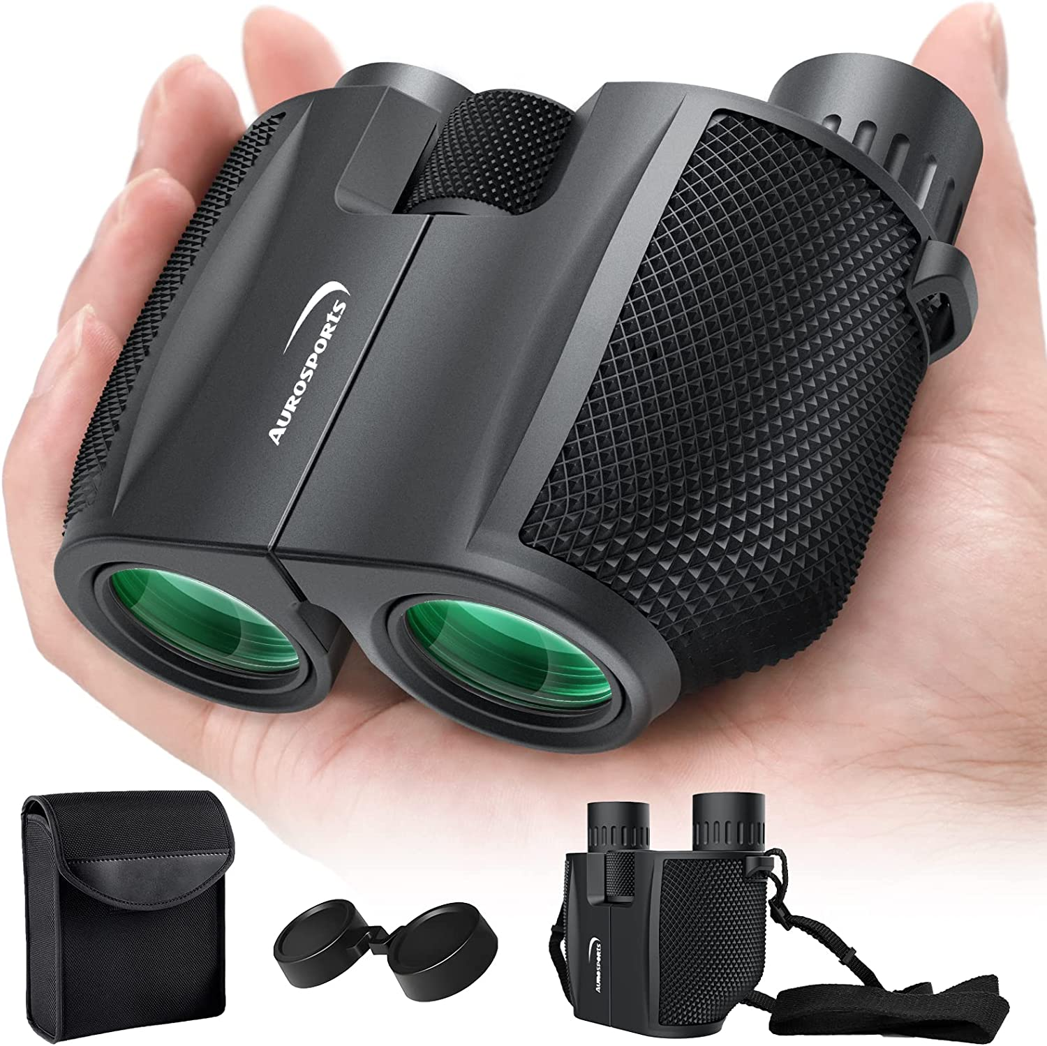 Aurosports 10X25 Binoculars for Adults and Kids, Large View Compact Binoculars with Low Light Vision, Easy Focus Small Binoculars for Bird Watching Outdoor Travel Sightseeing Concerts Hunting Hiking image number 3