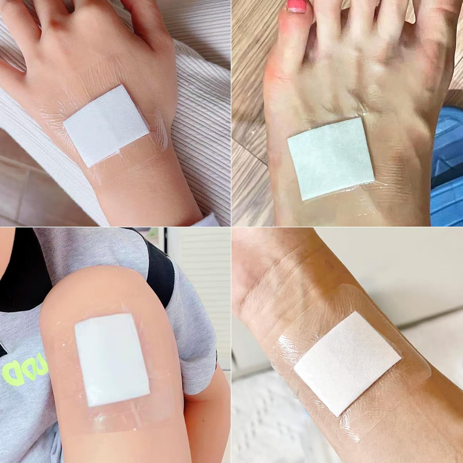 Section Adhesive Island Dressings Pads,Wound Cover Barrier Absorbent Patche,Waterproof Transparent Film Bandage-10Pcs-6 * 7CM image number 2