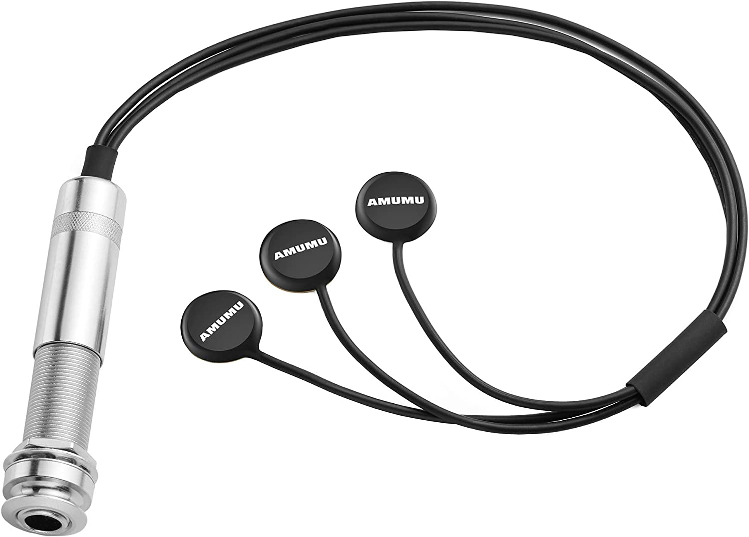 Amumu NEO-SP31 Passive Neodymium Magnetic Soundhole Pickup with 1/4 Bronze Strap Jack for 3.82In to 4.33In Soundhole Steel String Acoustic Guitar