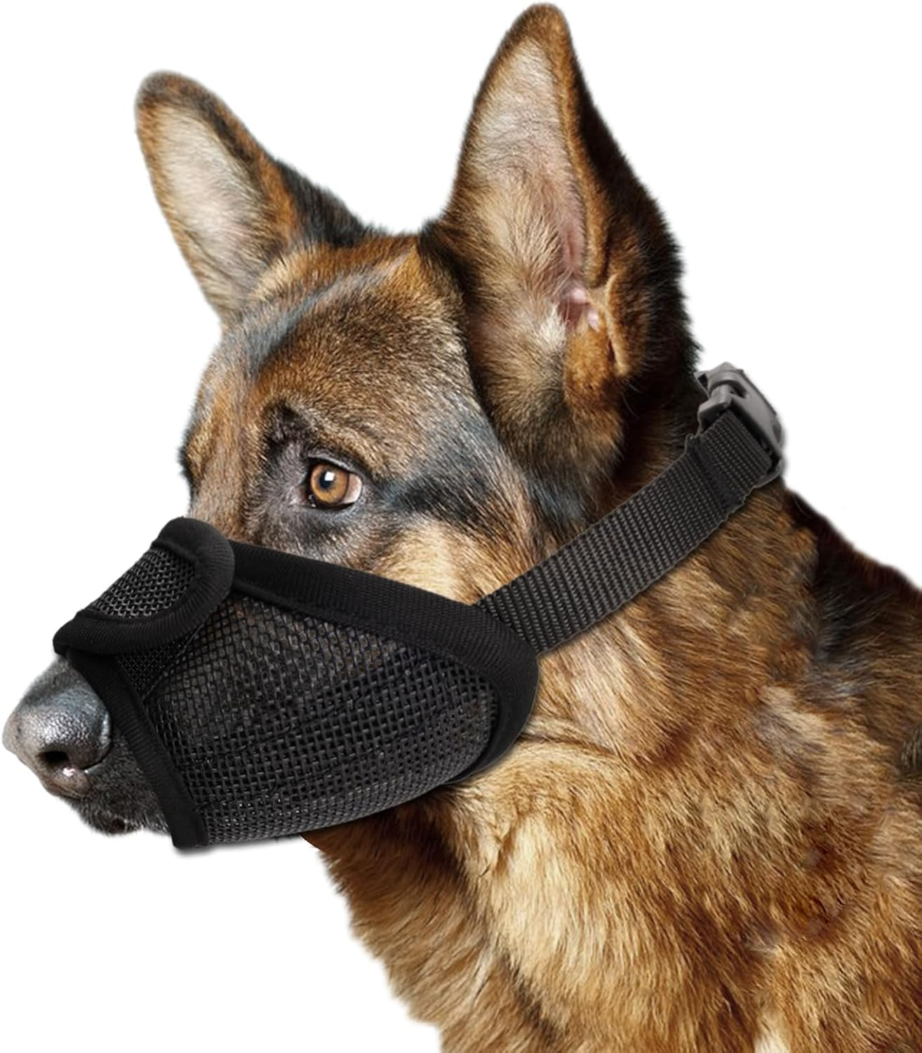 Viiotu Dog Muzzle, Adjustable Comfortable Anti-Bark Breathable Mesh Muzzle for Small, Medium Dogs, Secure Fit for Safe Breathing and Drinking (L) image number 6