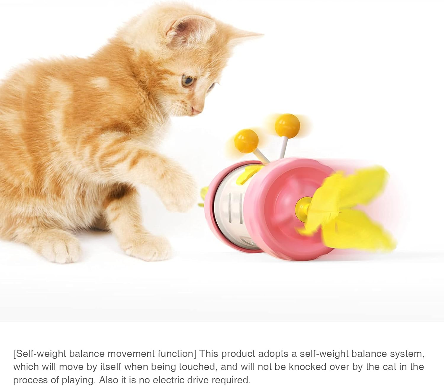 REFENG Multi-Function Cat Toy Combines Sel Weight Balance Movement Wthout Electricity - Pink image number 4