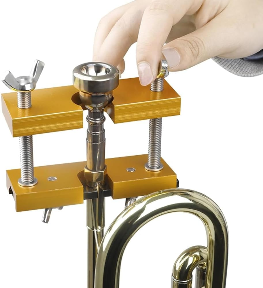 Domoi Trumpet Mouthpiece Puller Tool Adjustable Mouthpiece Puller Remover (Gold)
