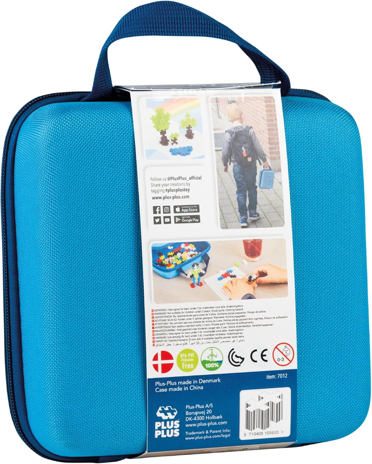 Plus-Plus Building Block 100-Pieces Set in Blue Travel Case image number 3