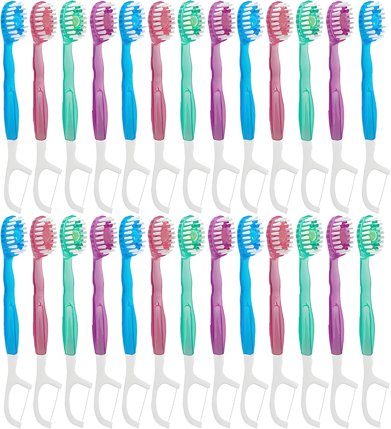 26-Pack 5-In-1 Disposable Travel Toothbrush Kit with Pre-Pasted Toothpaste & Floss | Compact Waterless Oral Care for Travel, Camping & On-The-Go | Perfect for Adults, Backpackers & Office Use