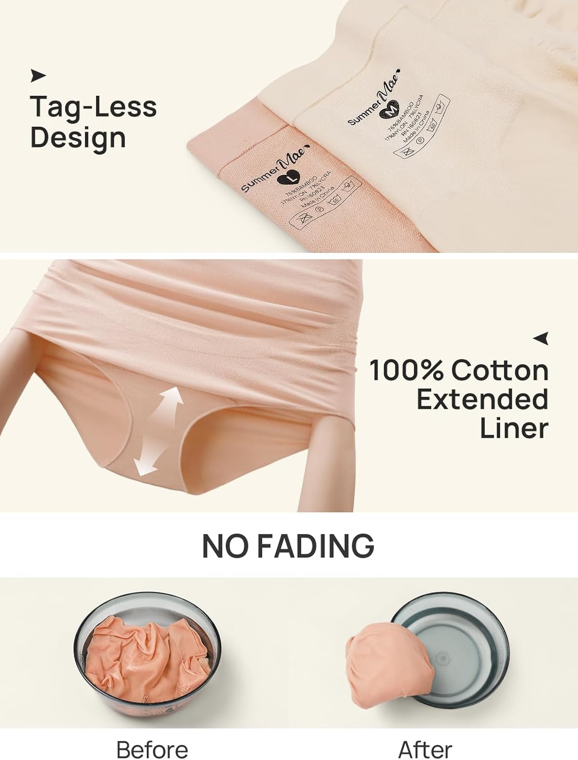 Summer Mae Maternity Underwear Soft Breathable High-Waist Pregnancy Seamless over Bump Panties for Women image number 5