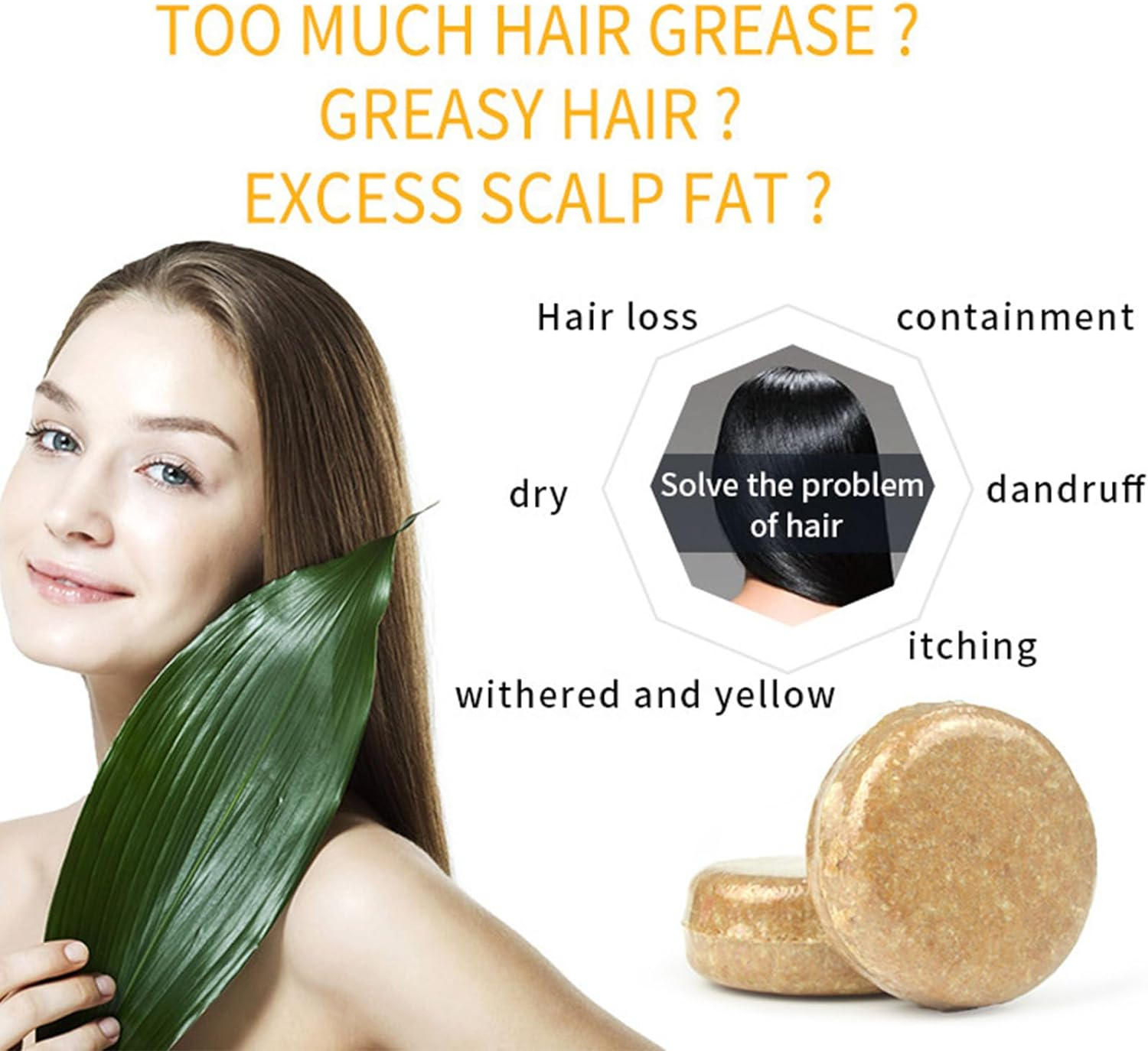 3PCS Organic Ginger Hair Regrowth Shampoo Bar, Ginger Soap for Hair Growth, anti Hair Loss Ginger Shampoo Soap, Mumnatural Ginger Shampoo Bar Conditioner for Thinning Hair (Ginger) image number 2