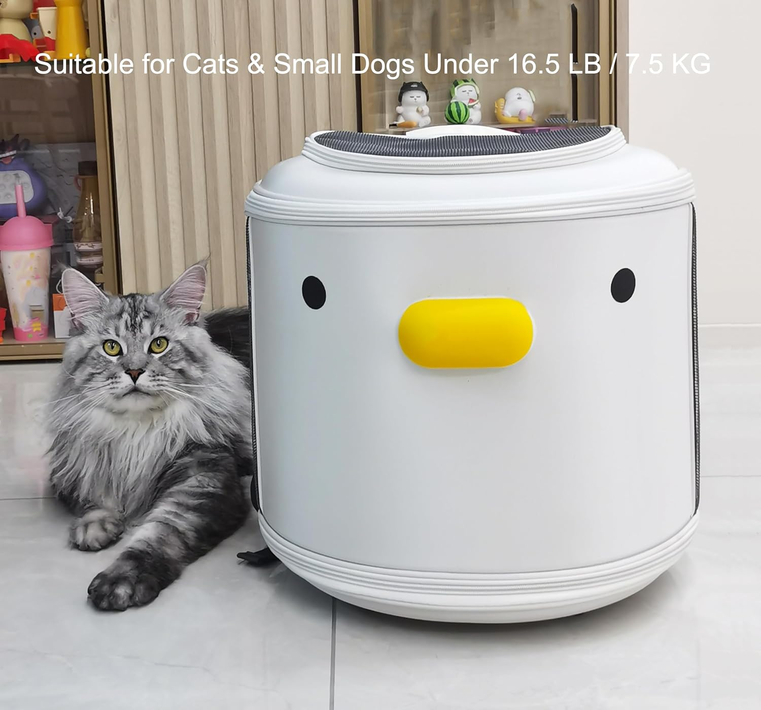 PURROOM Cat Backpack Carrier, Pet Backpacks for Carrying Small Dogs, Comprehensive Protection of Pet Privacy Carrier, Upper Cover & Side Ventilation Soft Mesh. Used for Travel, Car, Outdoor. image number 4