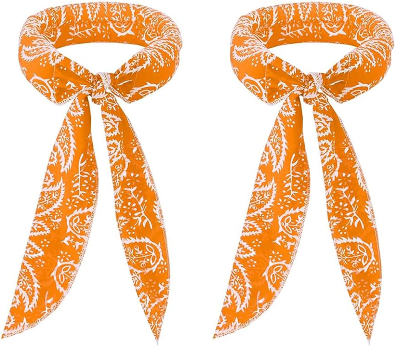 2 Pcs Neck Wrap Headband 100X5Cm Cooling Bandana Scarf Reusable Cold Towel for Men Women, Printed Sweat Absorbing Tie Around, Soak Chill Technology for Instant Cooling Relief