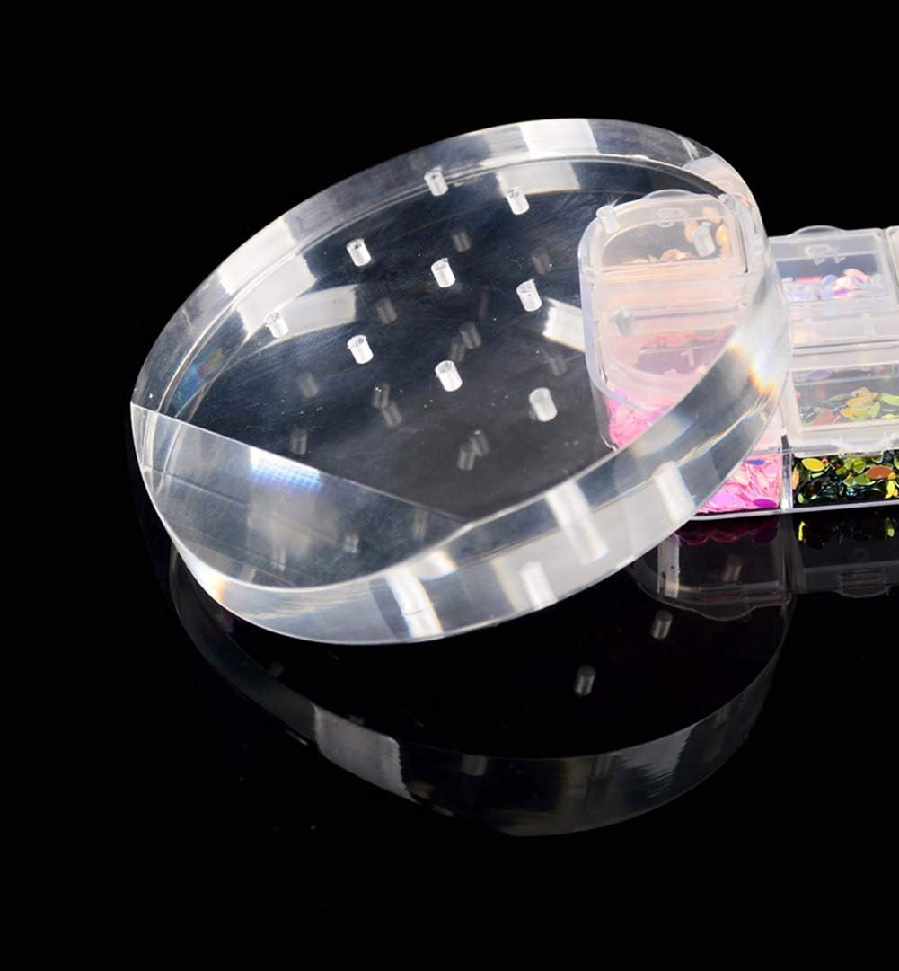 1Pc Clear Acrylic Nail Drill Bit Holder Stand Case Display Organizer 12 Holes Drill Bit Holder Manicure Tools for Home Use or Profession Nail Salon Use, Round