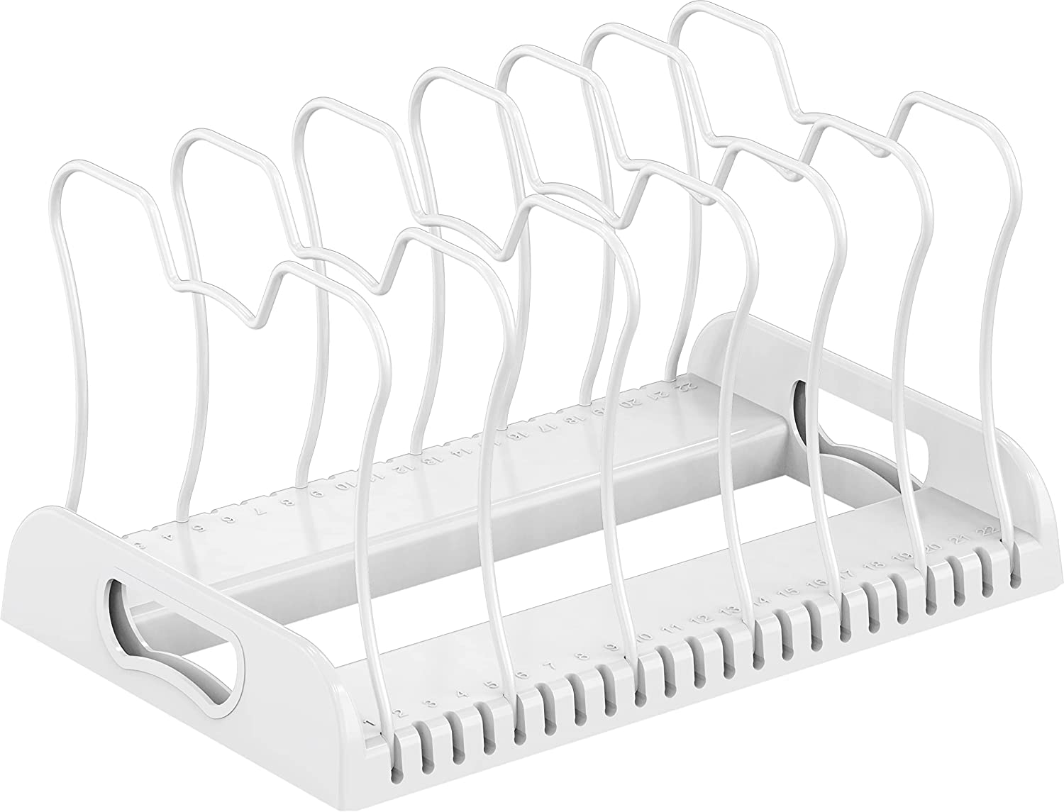 Simplehouseware Adjustable Pan Organiser Rack with 7 Compartments, White image number 3