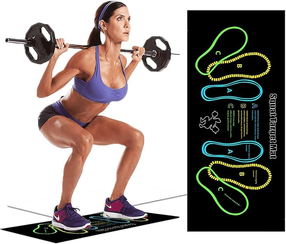 Squat Foot Placement Mat,Exercise Guide Tool,Steptraining Tool, Exercise Floor Accessories,For Yoga Pilates and Gymnastics,Easy to Clean Gym Step Mat,Lightweight, Flexible and Convenient image number 2