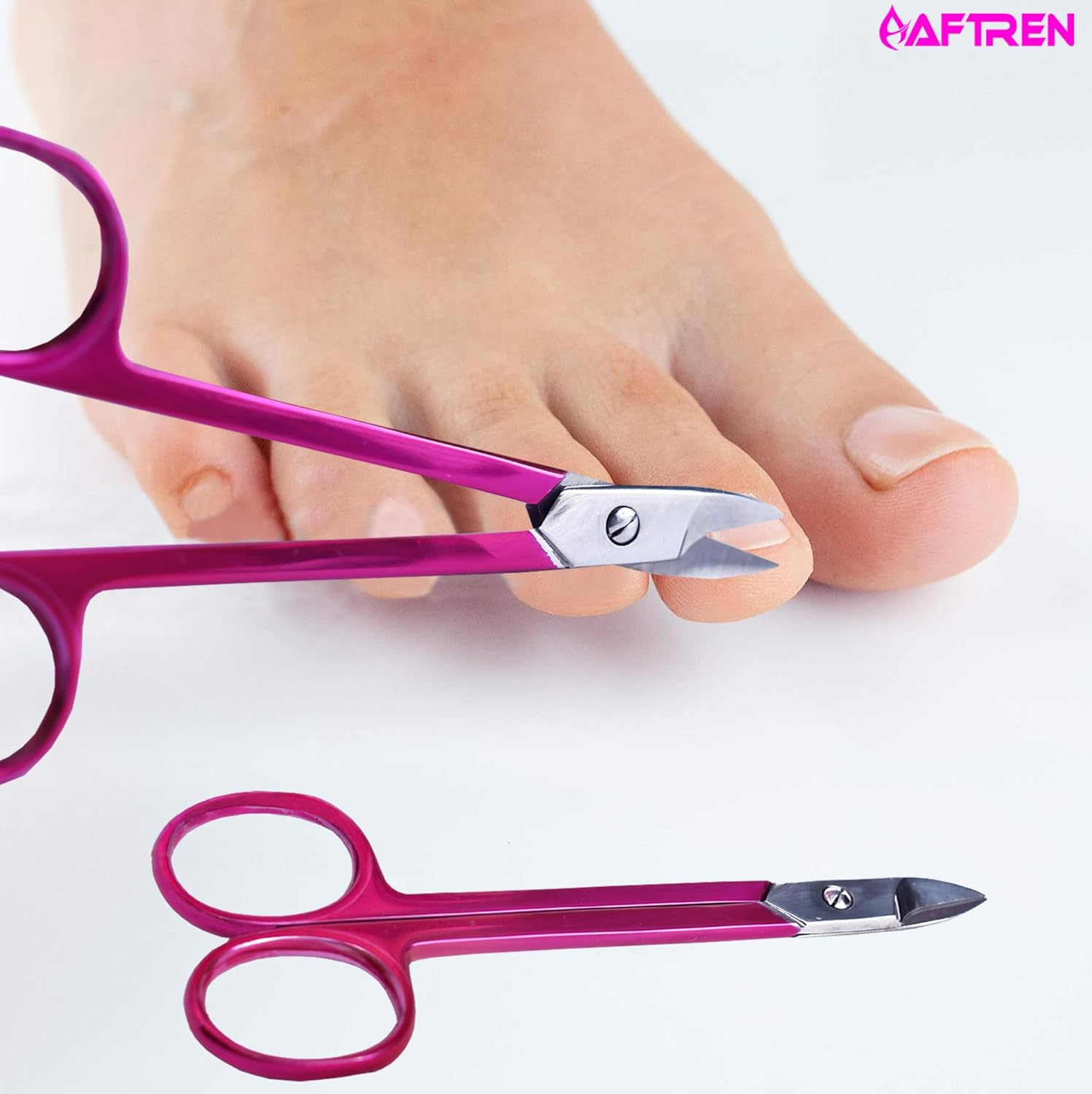 Nail Scissors Curved Blades Hard and Thick Nails J2 Stainless Steel Pedicure Scissors Thick Nail Scissors Cuticle Scissors Toenail Scissors (Purpul, 4.5 Inch) image number 3