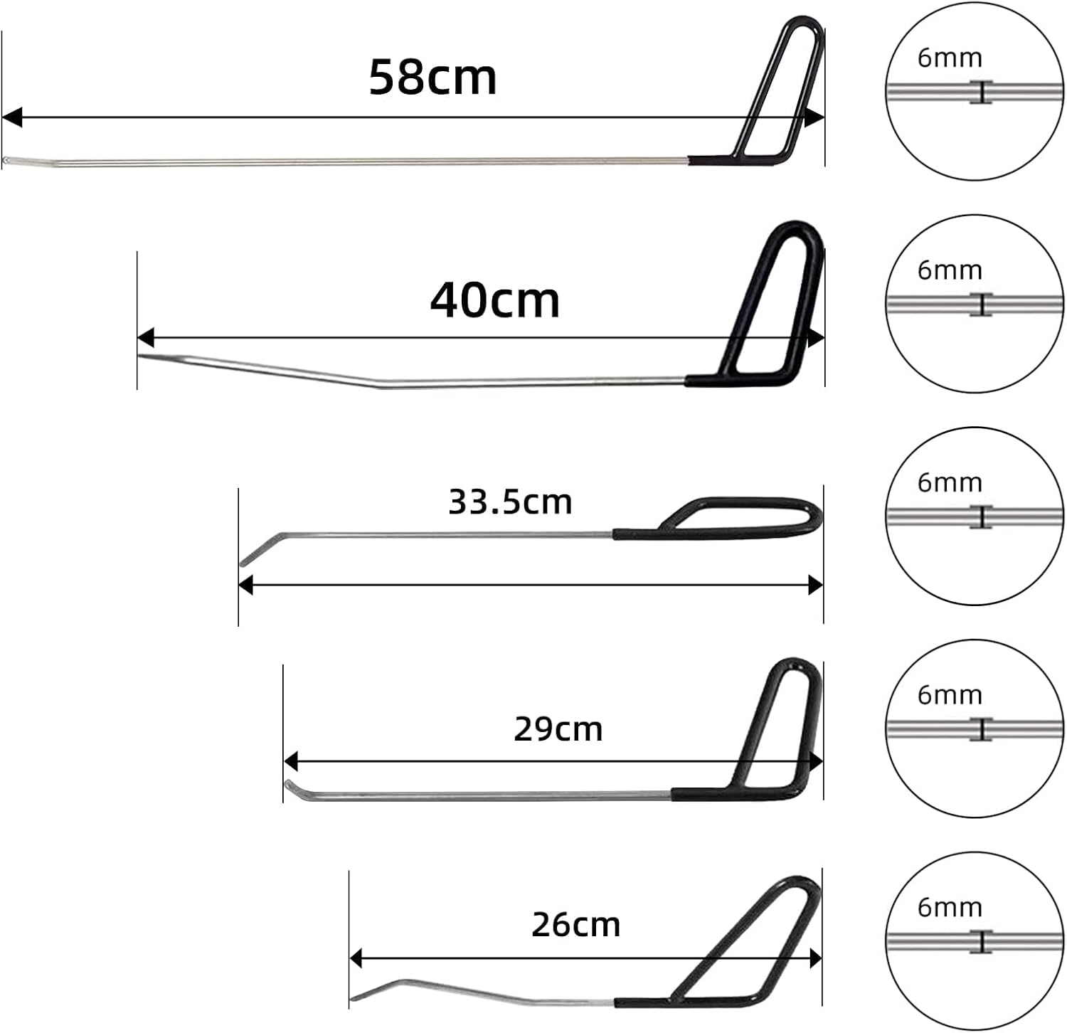 23-Piece Professional PDR Kit for Paintless Dent Repair, Auto Body Hail Damage & Door Dings Removal Tool Set with Manganese Steel Rods & Knock down Pen image number 4