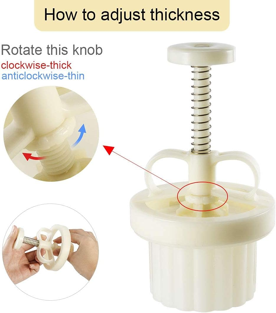 Moon Cake Mold Set Cookie Stamp 5Pcs 100G Stamps, Thickness Adjustable DIY Cookie Press Decoration Cake Mold Hand Cutter Set