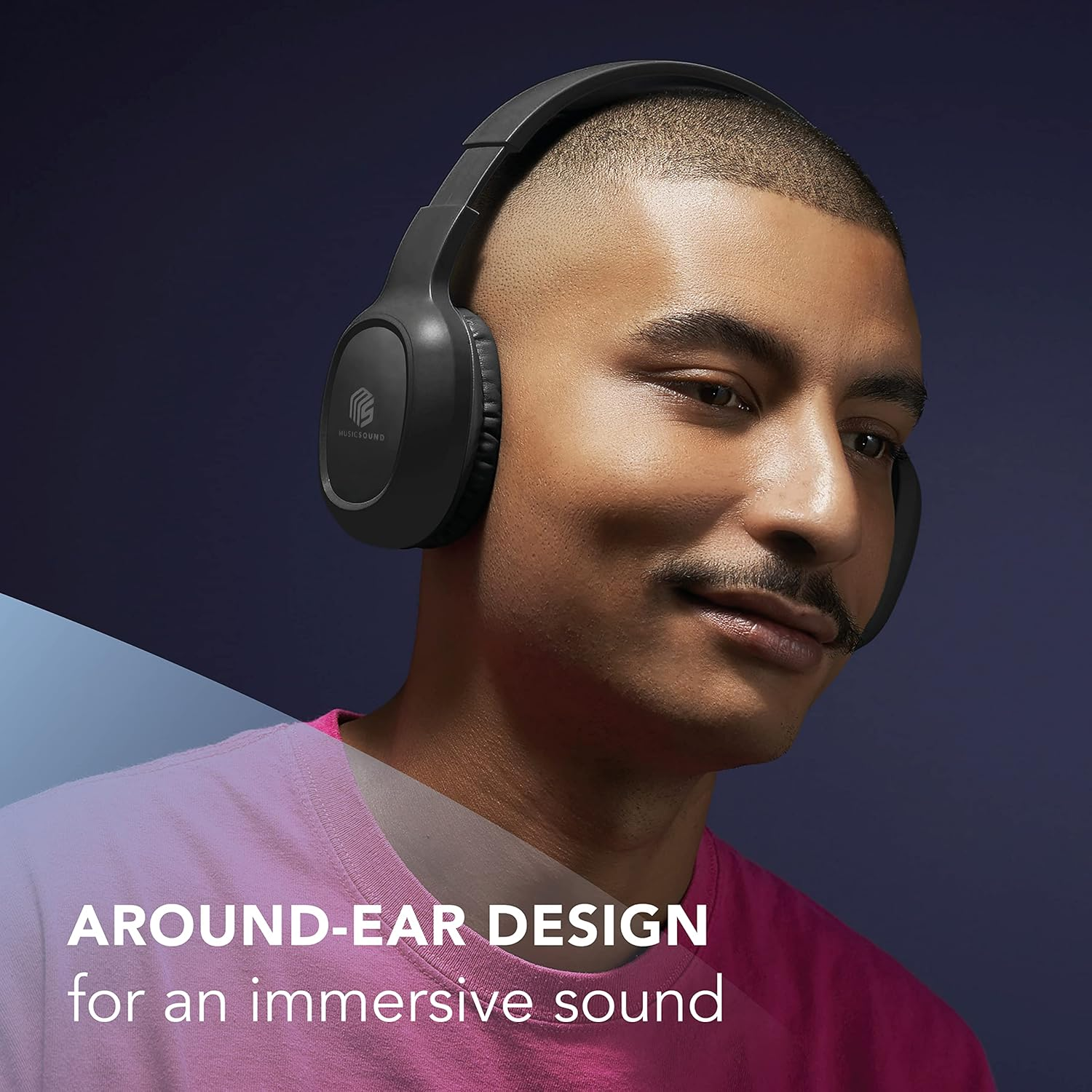 Music Sound | Basic Bluetooth Headphones | Earcup Bluetooth Headphones with Extendable Headband - 8 Hours Battery Life - 2 Hours Charging Time - LED Indicator and AUX Input - White image number 6
