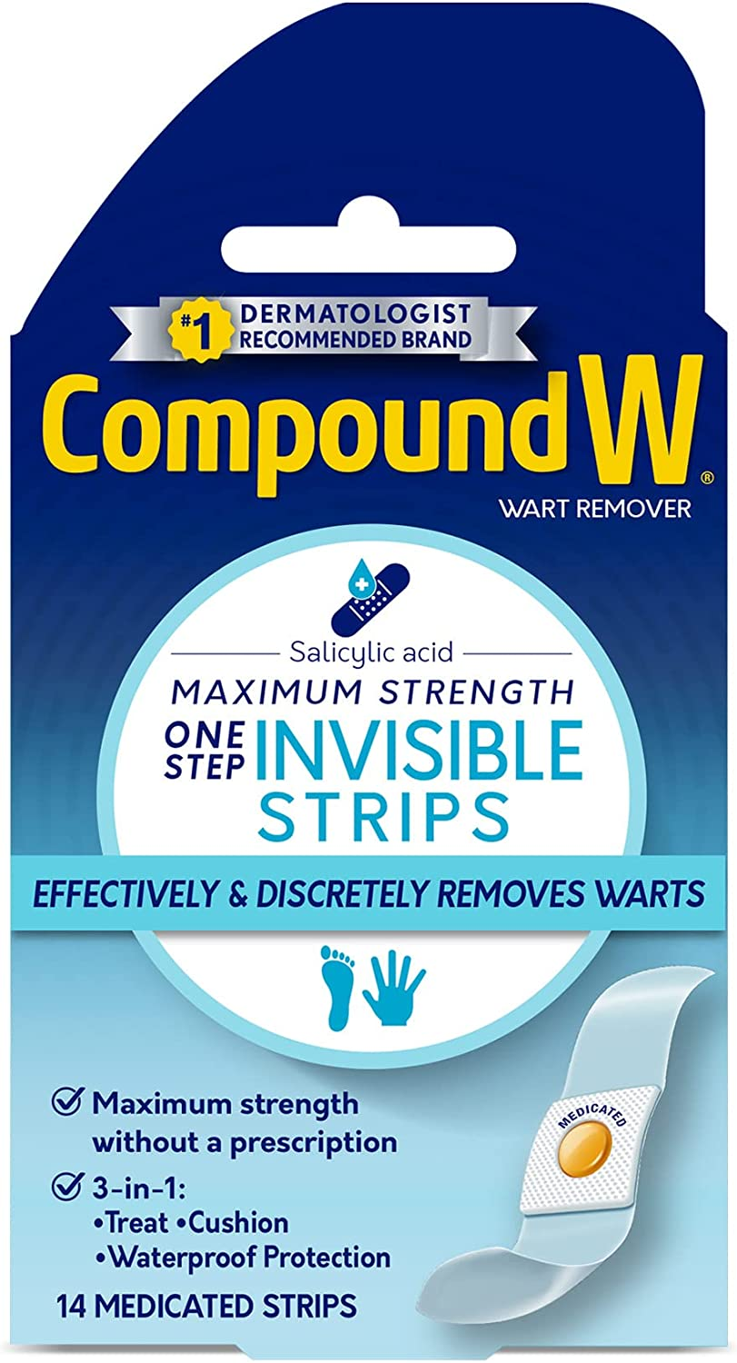 Compound W One Step Invisible Strips Wart Remover Medicated Strips, 14 Count image number 2
