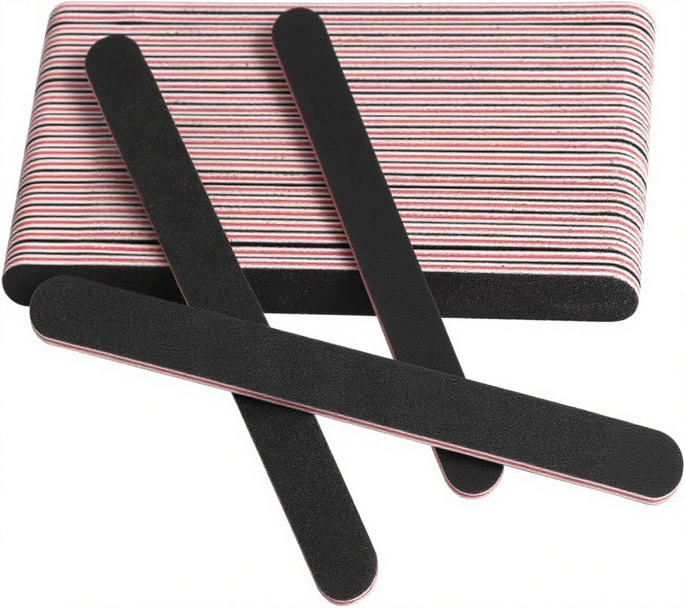 25 Pcs Professionelle Double Sided 100/180 Grit Nail Files,Black Emery Board,Polishing Board for Grinding Edge Burrs and Adjusting Shapes after Trimming,Salon & Home Use,Manicure & Pedicure Tools image number 6
